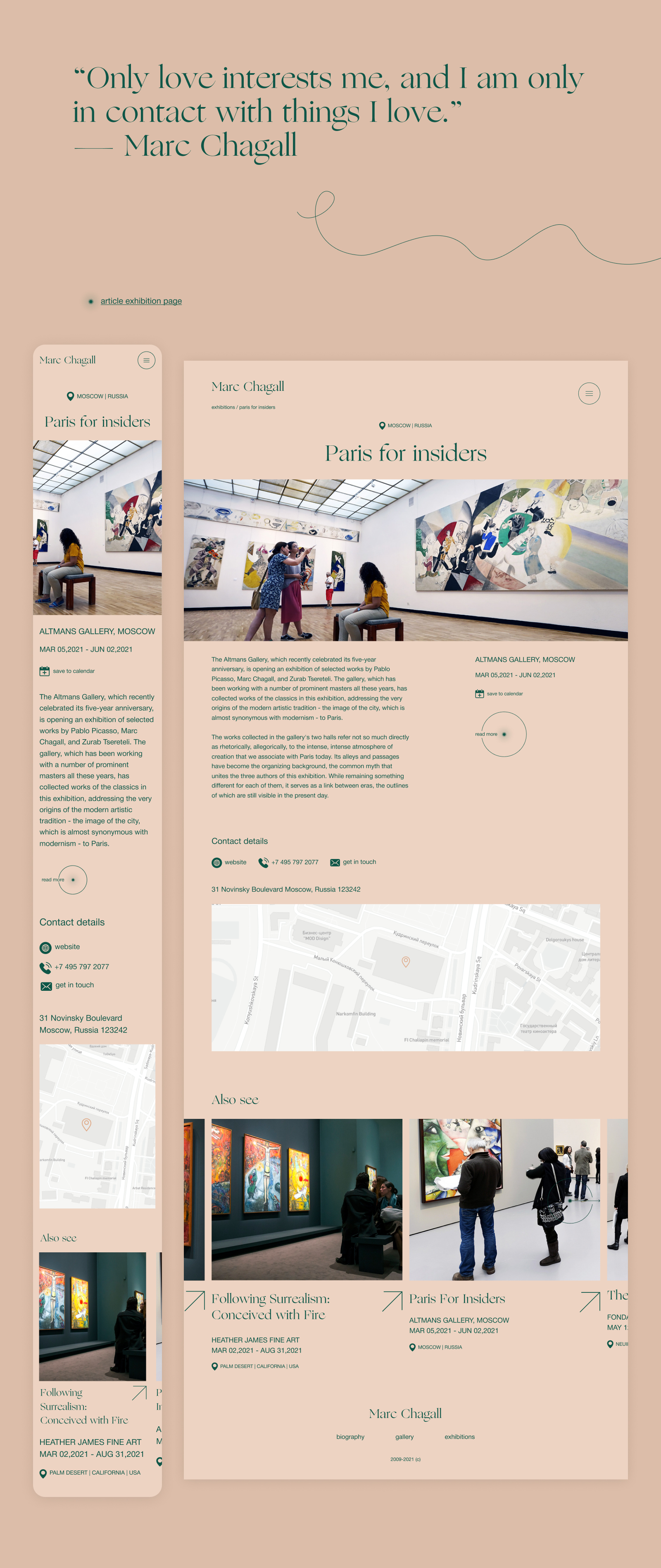 Marc Chagall × Educational website — Изображение №13 — Графика на Dprofile