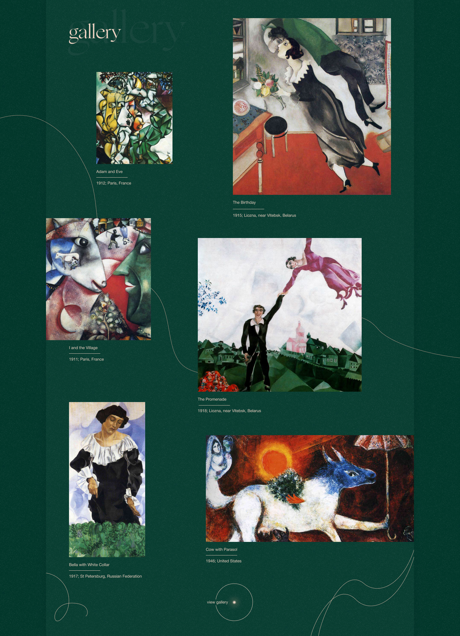 Marc Chagall × Educational website — Изображение №5 — Графика на Dprofile