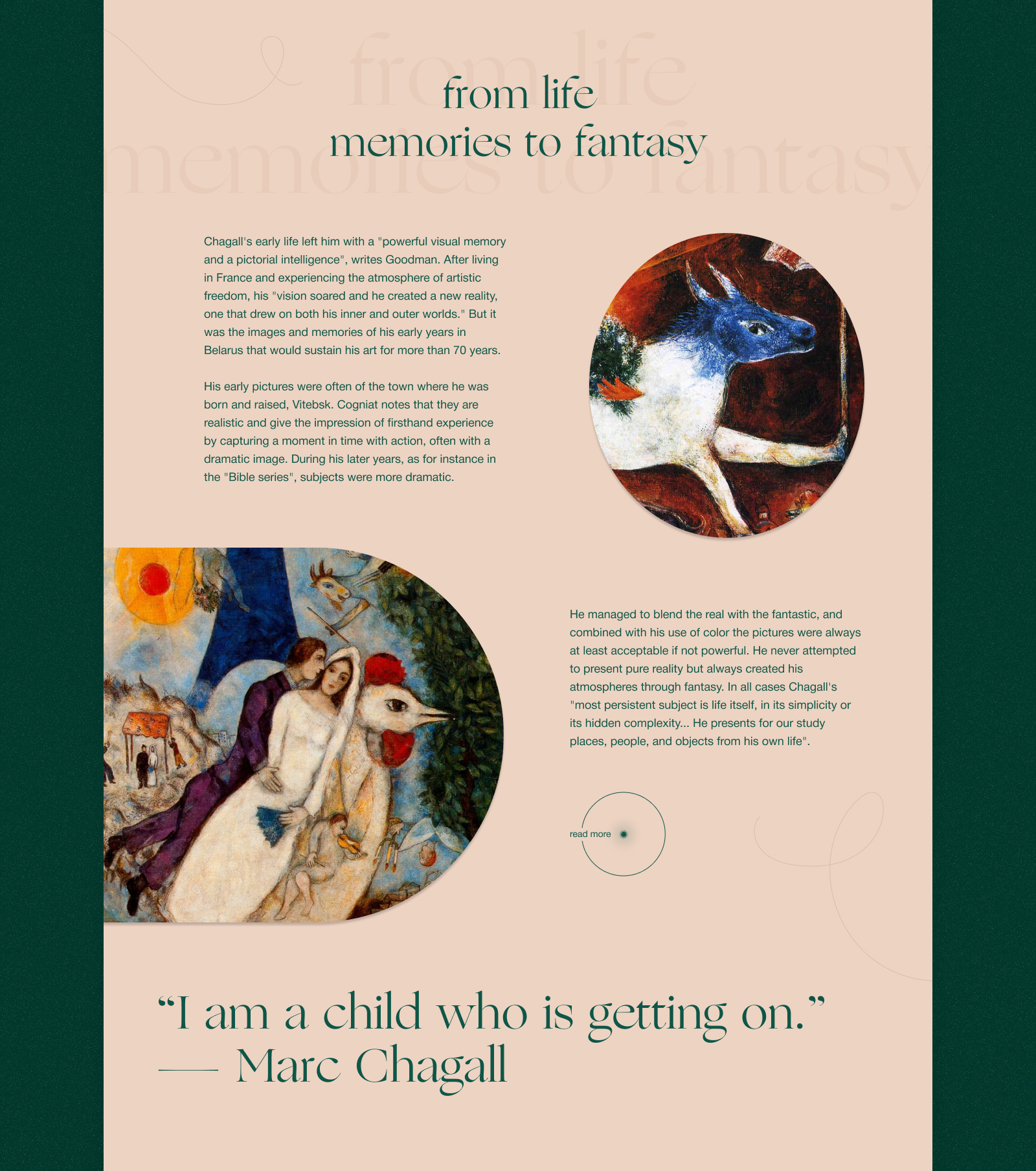 Marc Chagall × Educational website — Изображение №4 — Графика на Dprofile