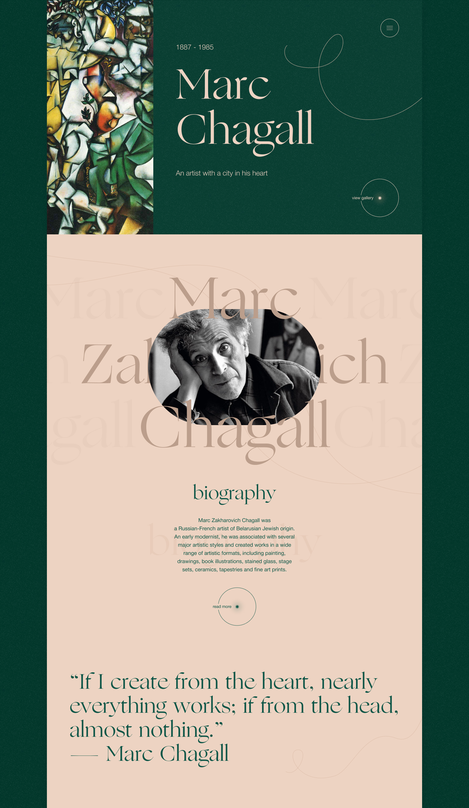 Marc Chagall × Educational website — Изображение №2 — Графика на Dprofile