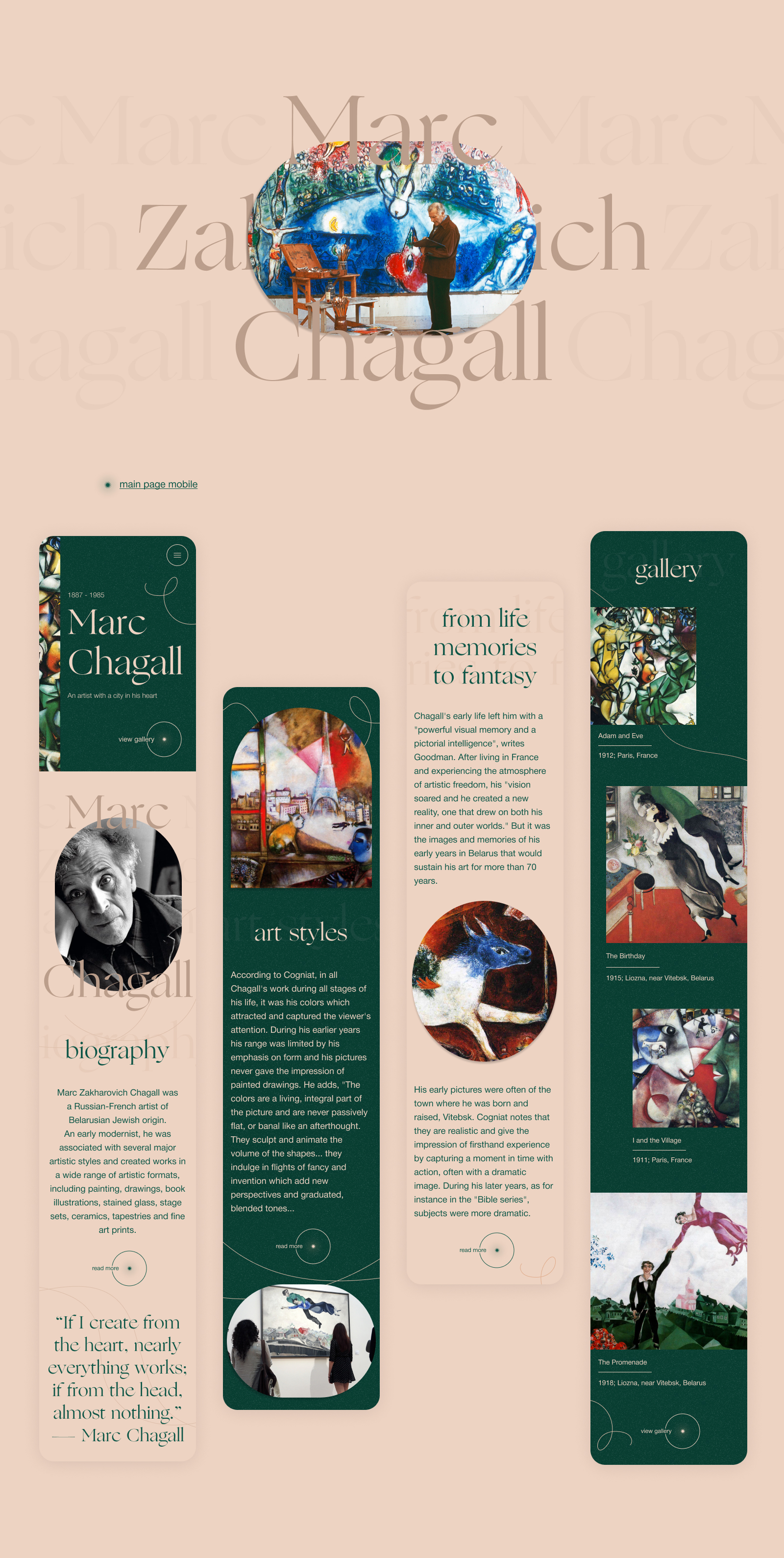 Marc Chagall × Educational website — Изображение №7 — Графика на Dprofile