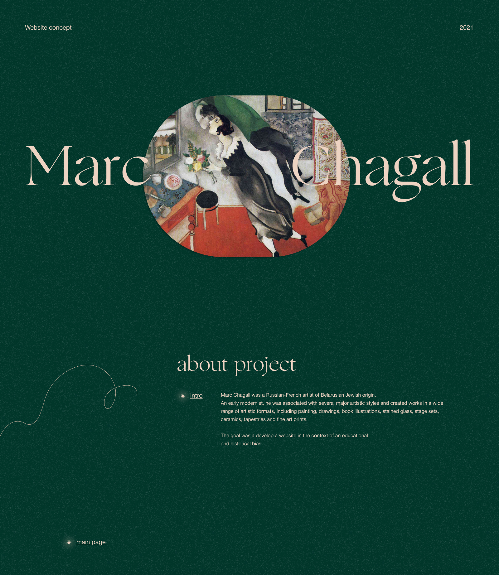 Marc Chagall × Educational website — Изображение №1 — Графика на Dprofile
