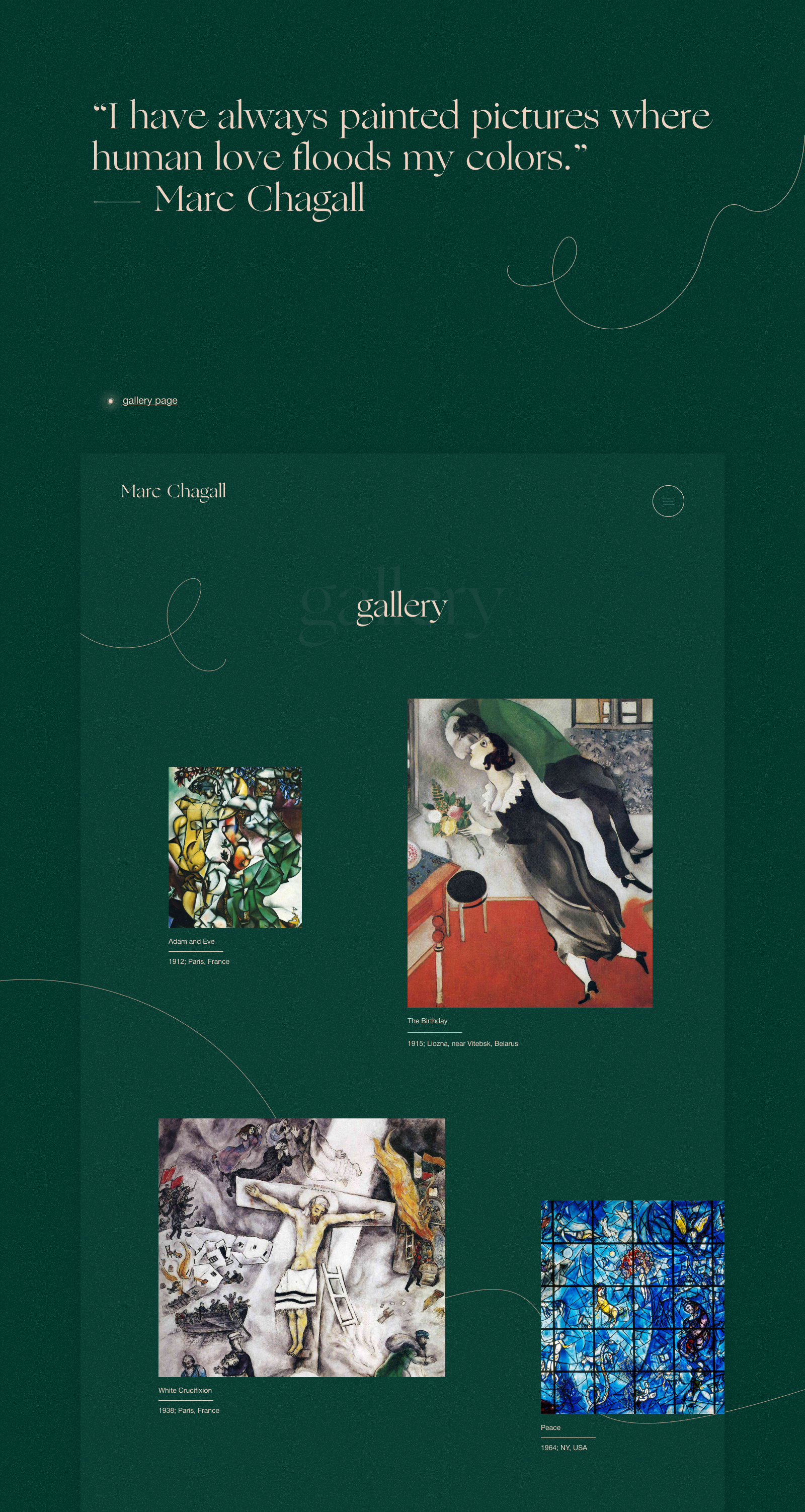 Marc Chagall × Educational website — Изображение №8 — Графика на Dprofile