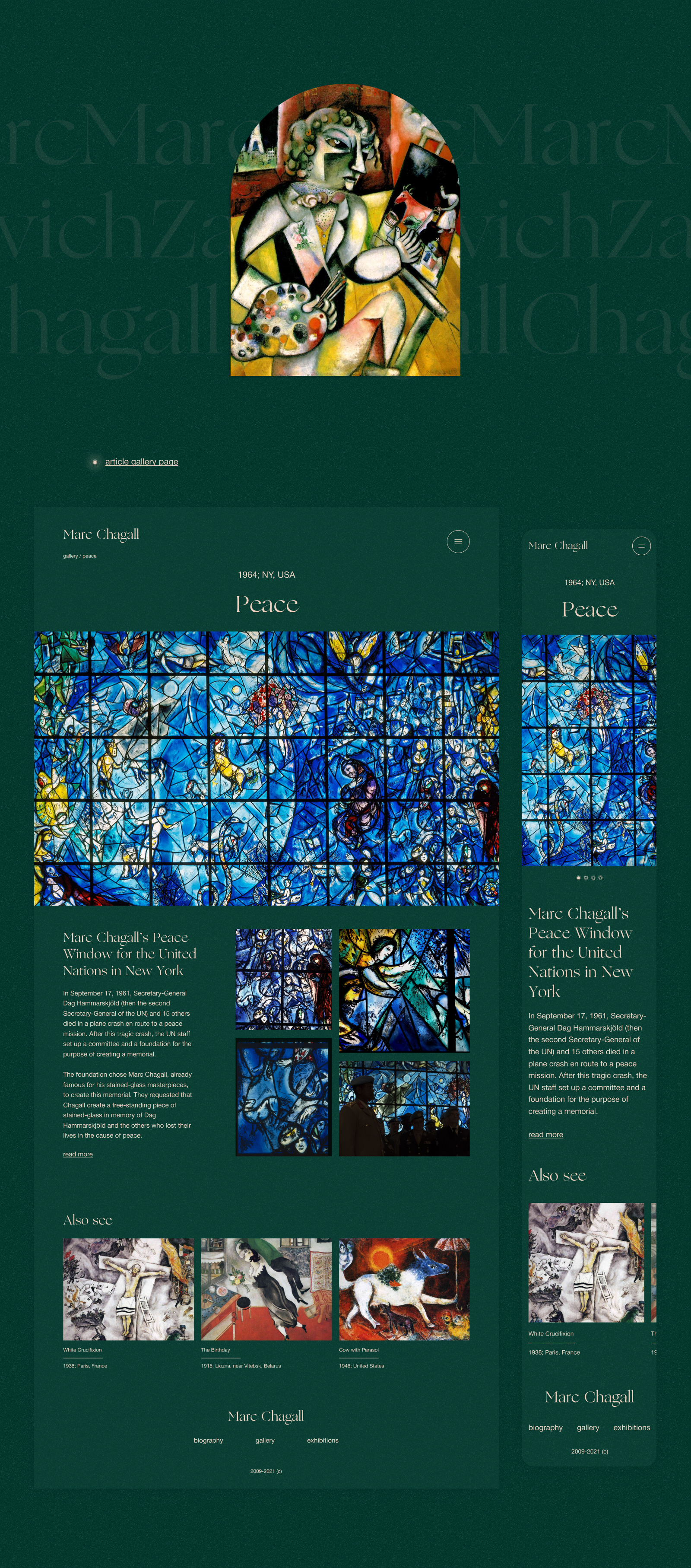 Marc Chagall × Educational website — Изображение №12 — Графика на Dprofile
