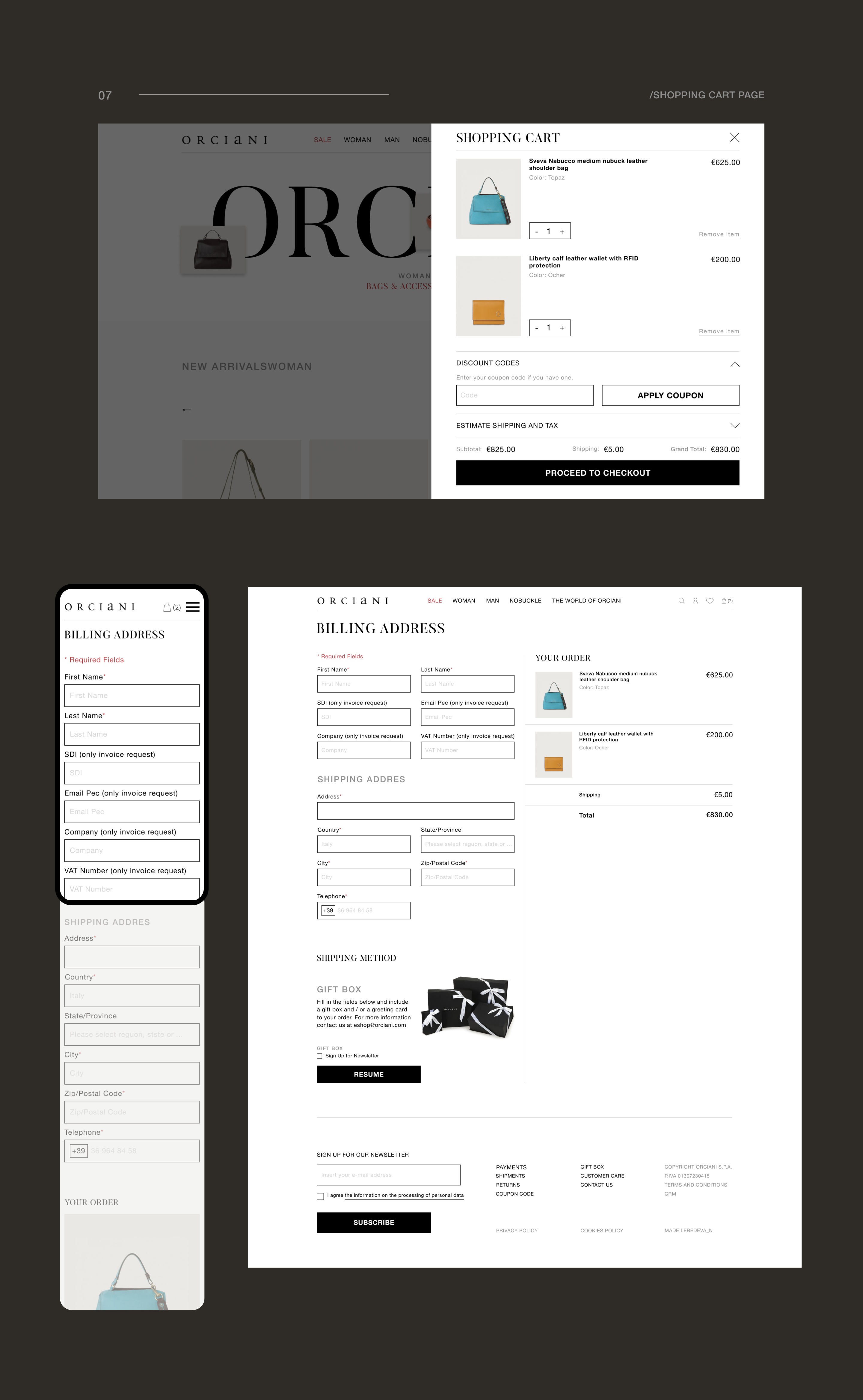 ORCIANI website redesign | e-commerce — Изображение №11 — Интерфейсы на Dprofile