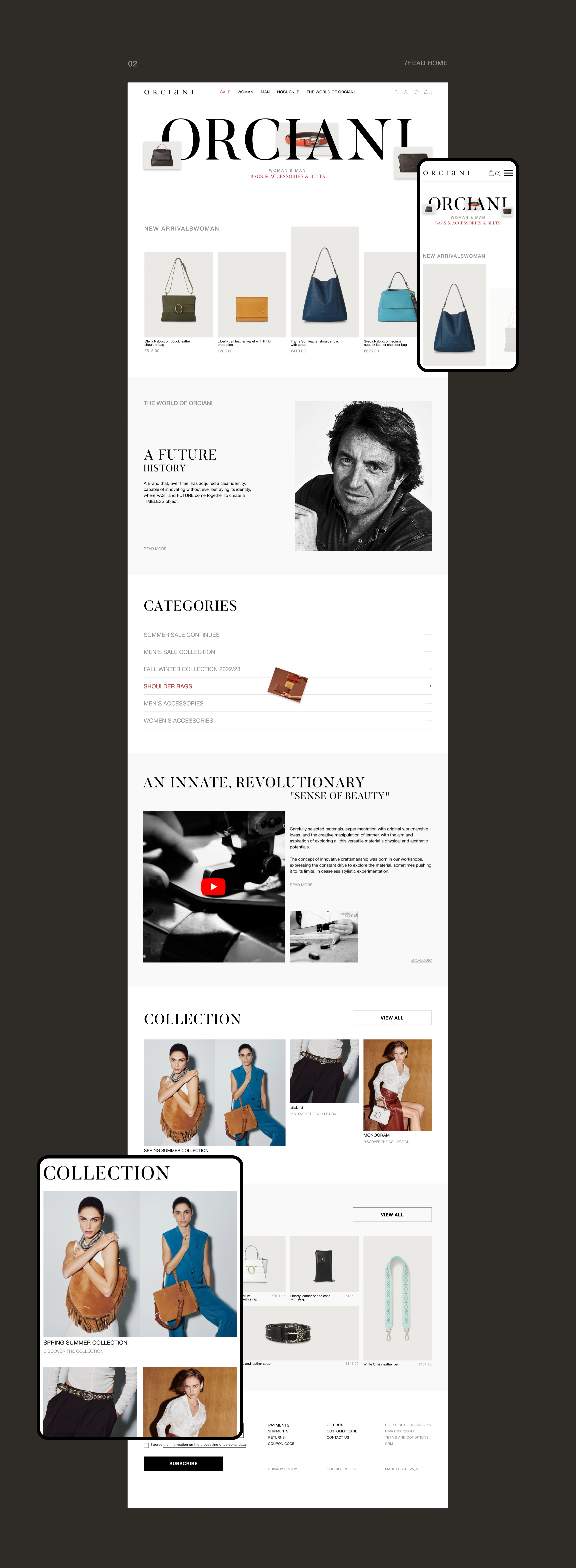 ORCIANI website redesign | e-commerce — Изображение №4 — Интерфейсы на Dprofile