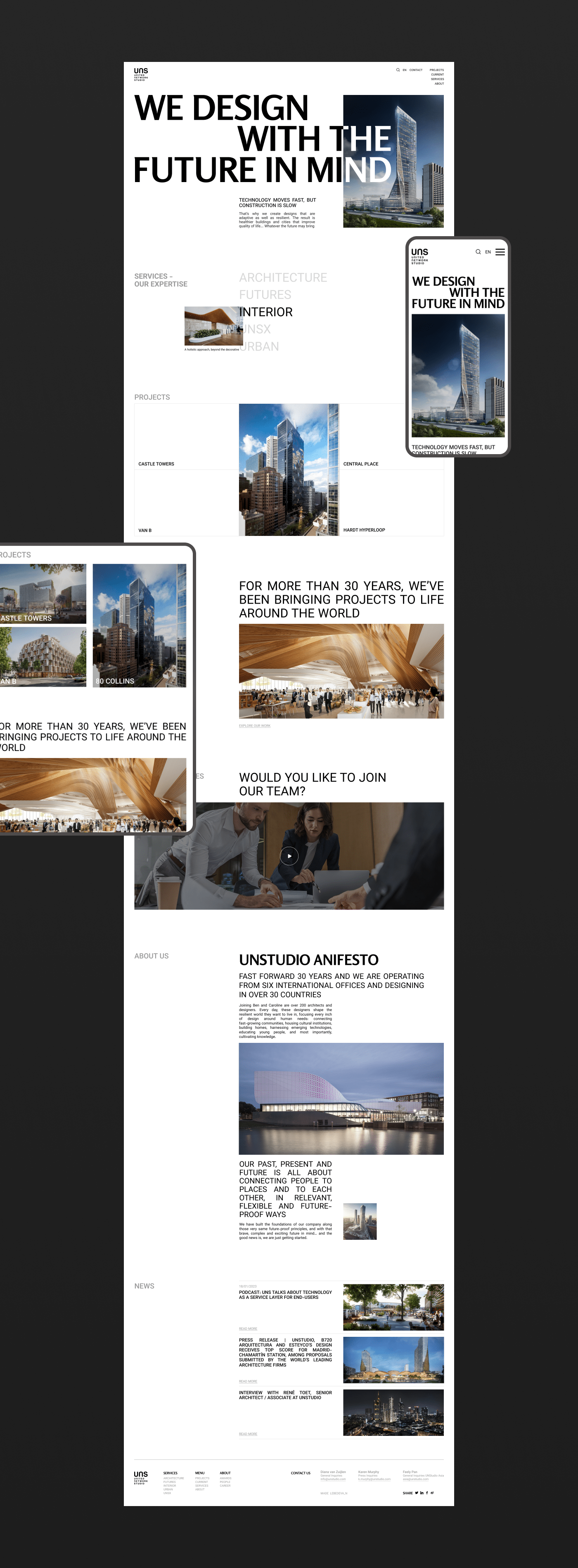 UNStudio | corporate website | redesign — Изображение №2 — Интерфейсы на Dprofile