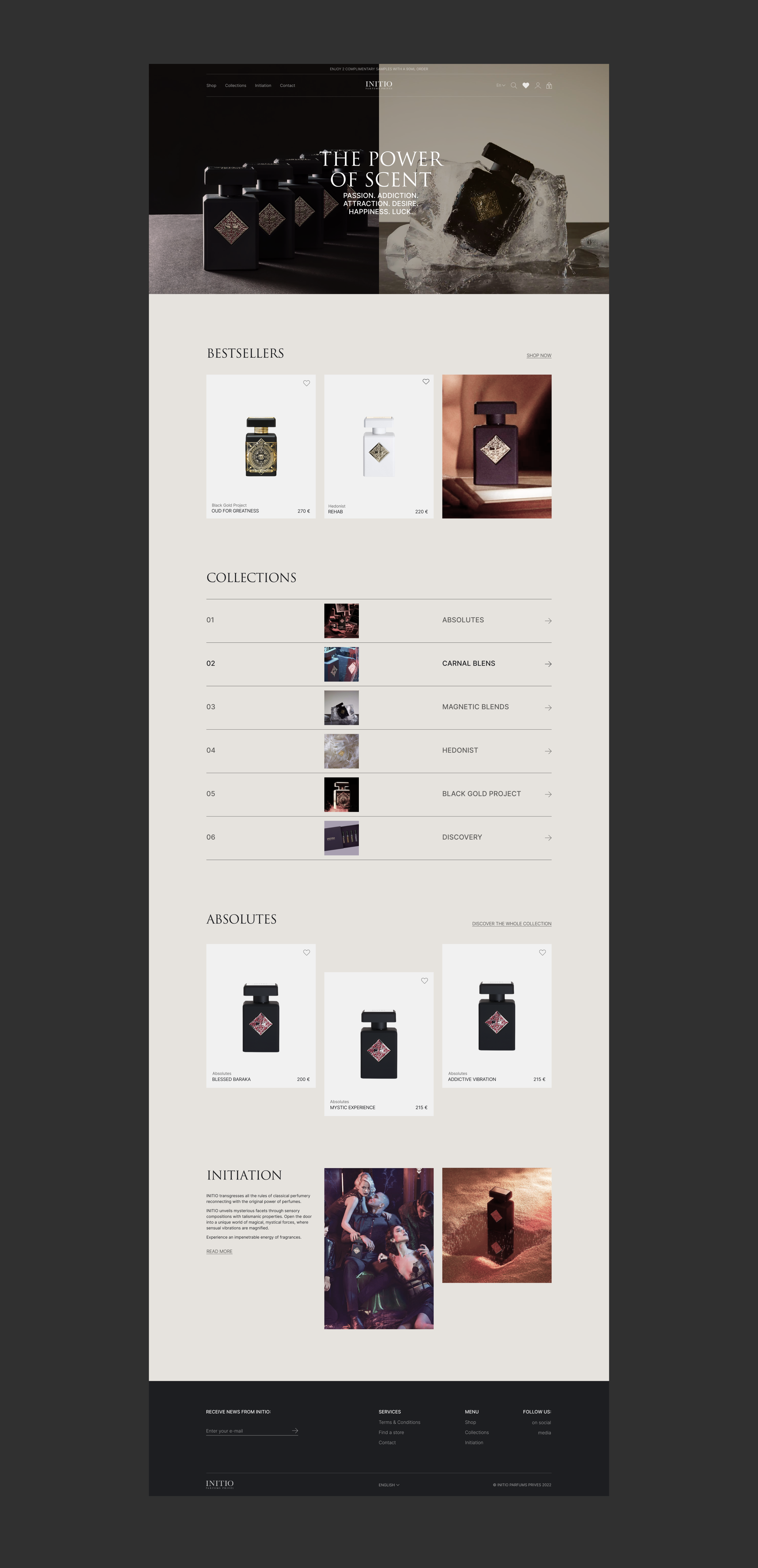 Интернет-магазин | INITIO Parfums Prives — Изображение №2 — Интерфейсы, Маркетинг на Dprofile