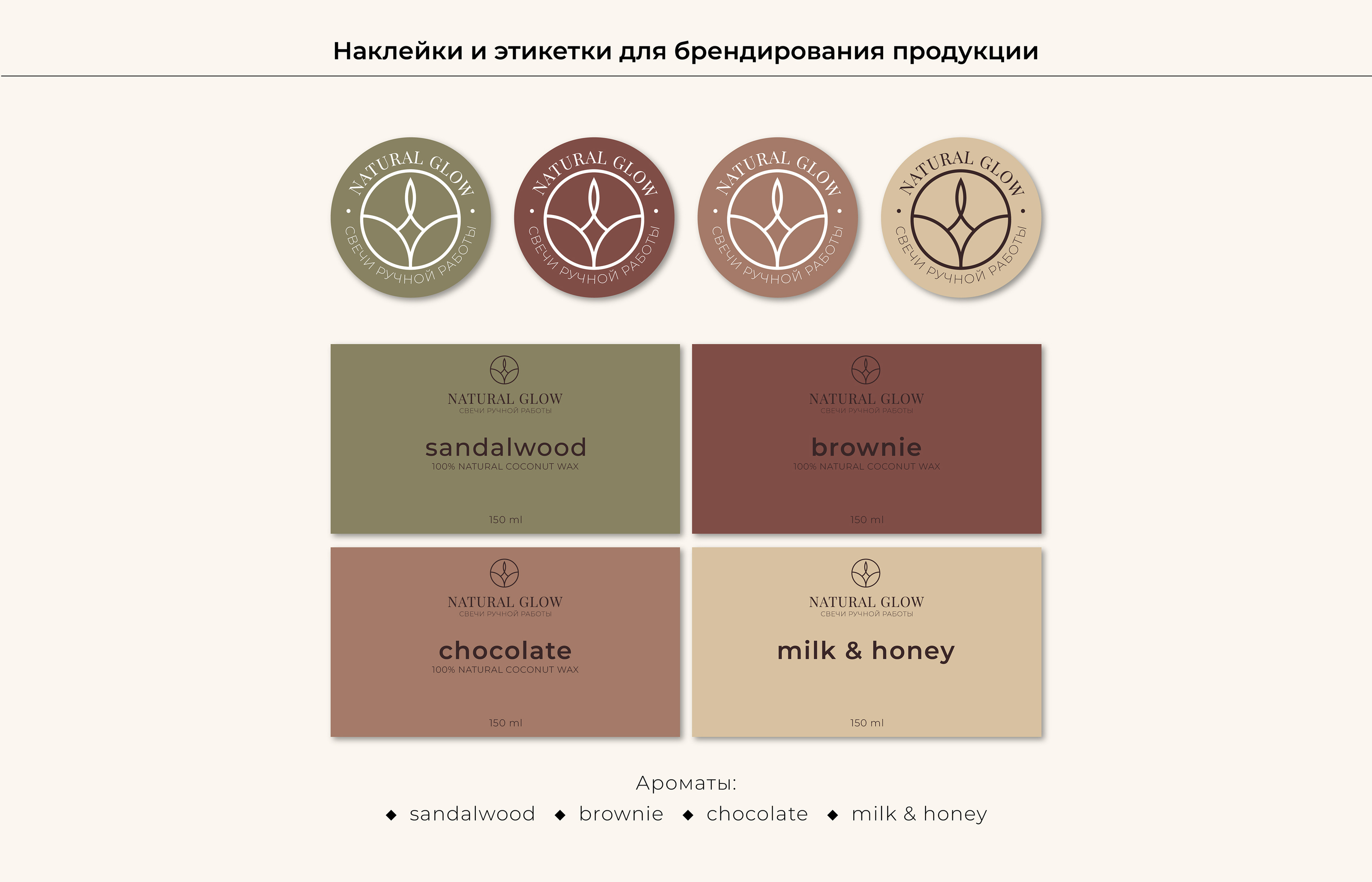 Natural Glow / Фирменный стиль /Logo Branding Candle — Изображение №10 — Брендинг, Графика на Dprofile