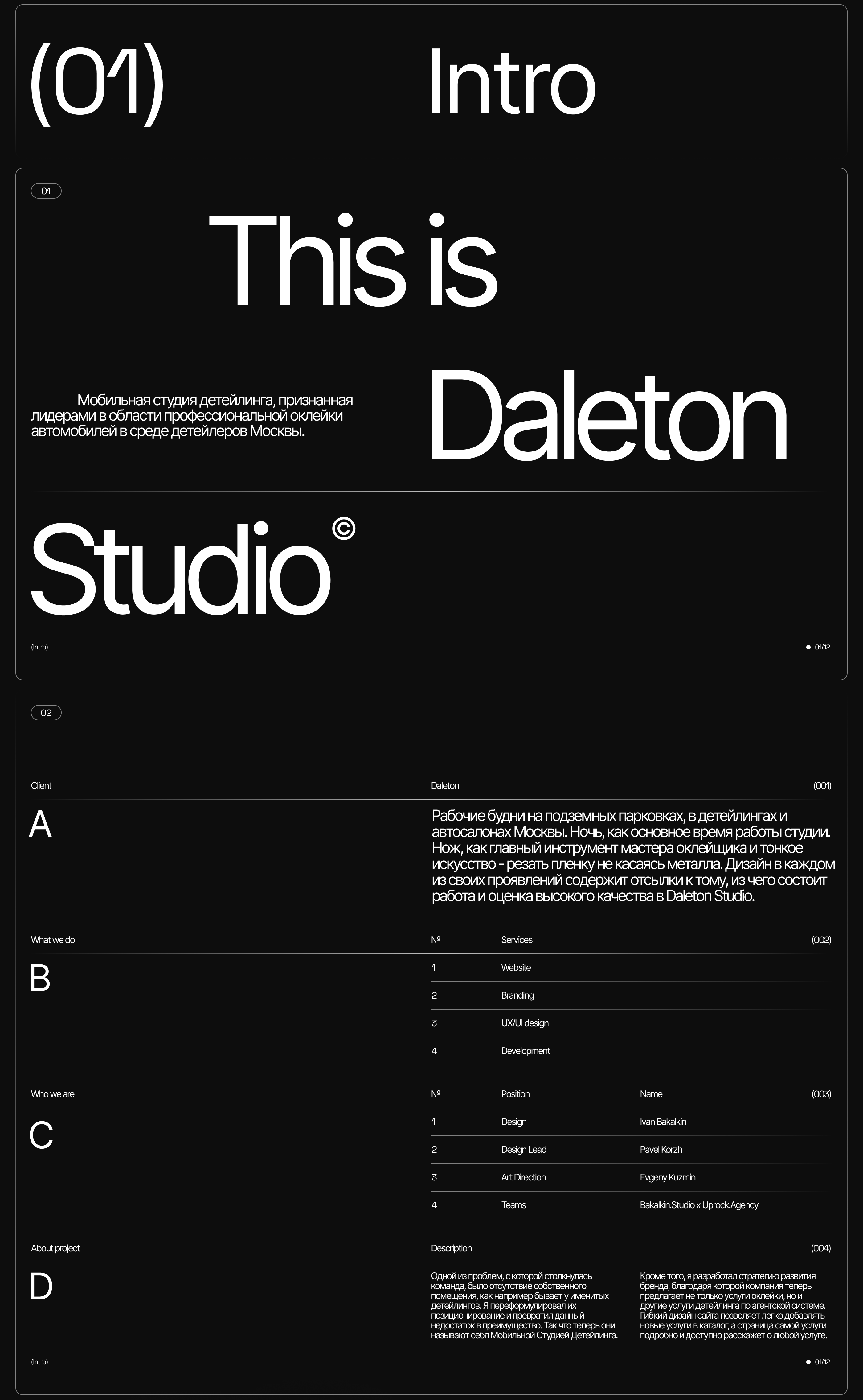 Daleton Studio | Сайт на tilda — Изображение №2 — Интерфейсы, Брендинг на Dprofile