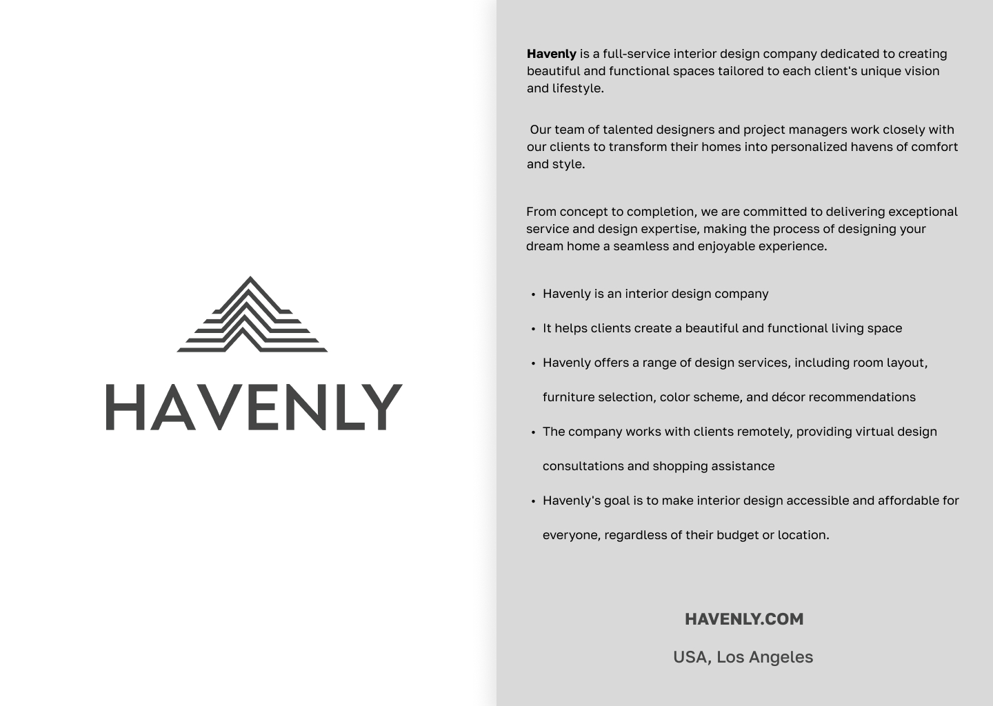 Havenly - interior design company — Изображение №1 — Интерфейсы, Брендинг на Dprofile