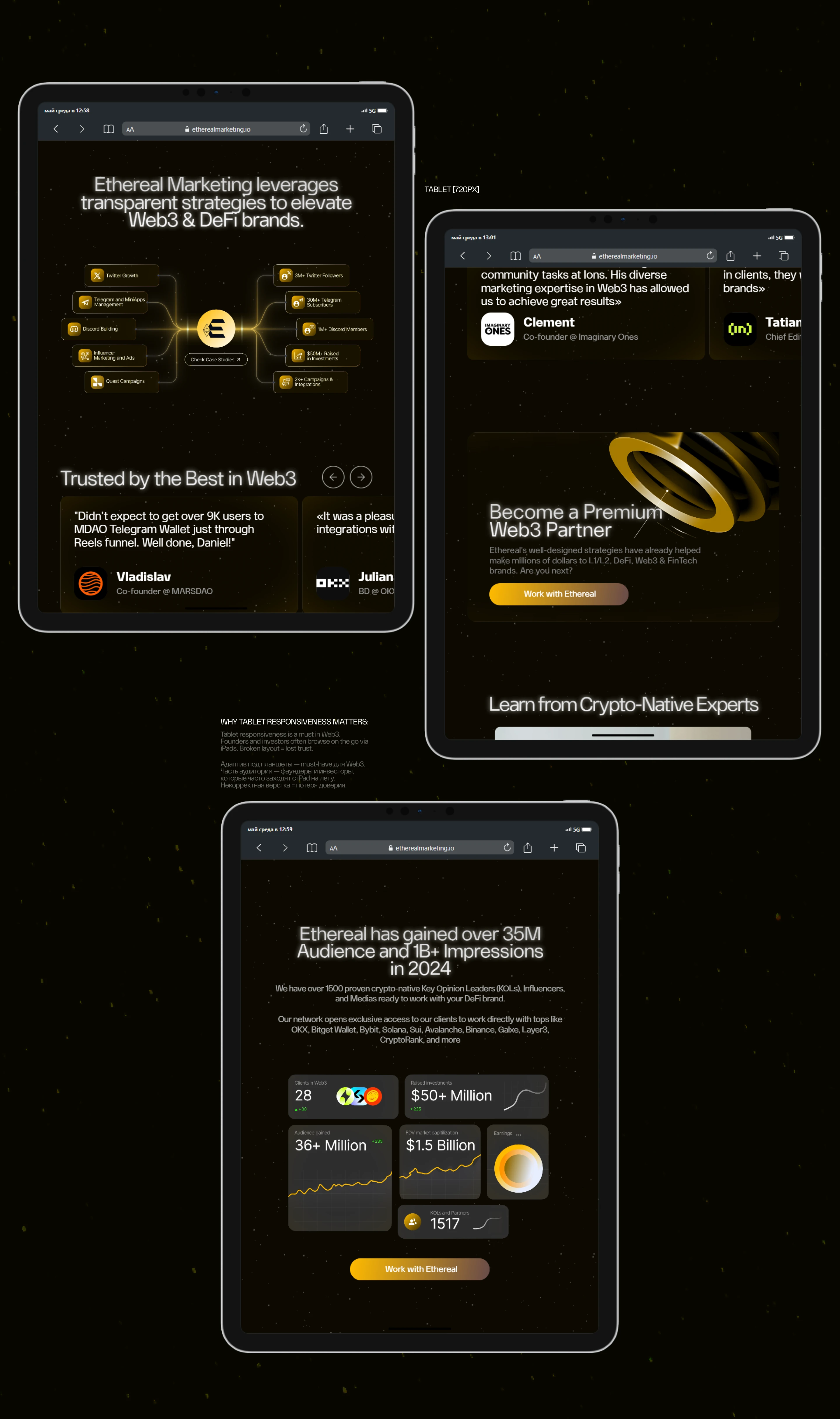 Ethereal - Web3 Marketing agency site — Изображение №4 — Интерфейсы, Иллюстрация на Dprofile