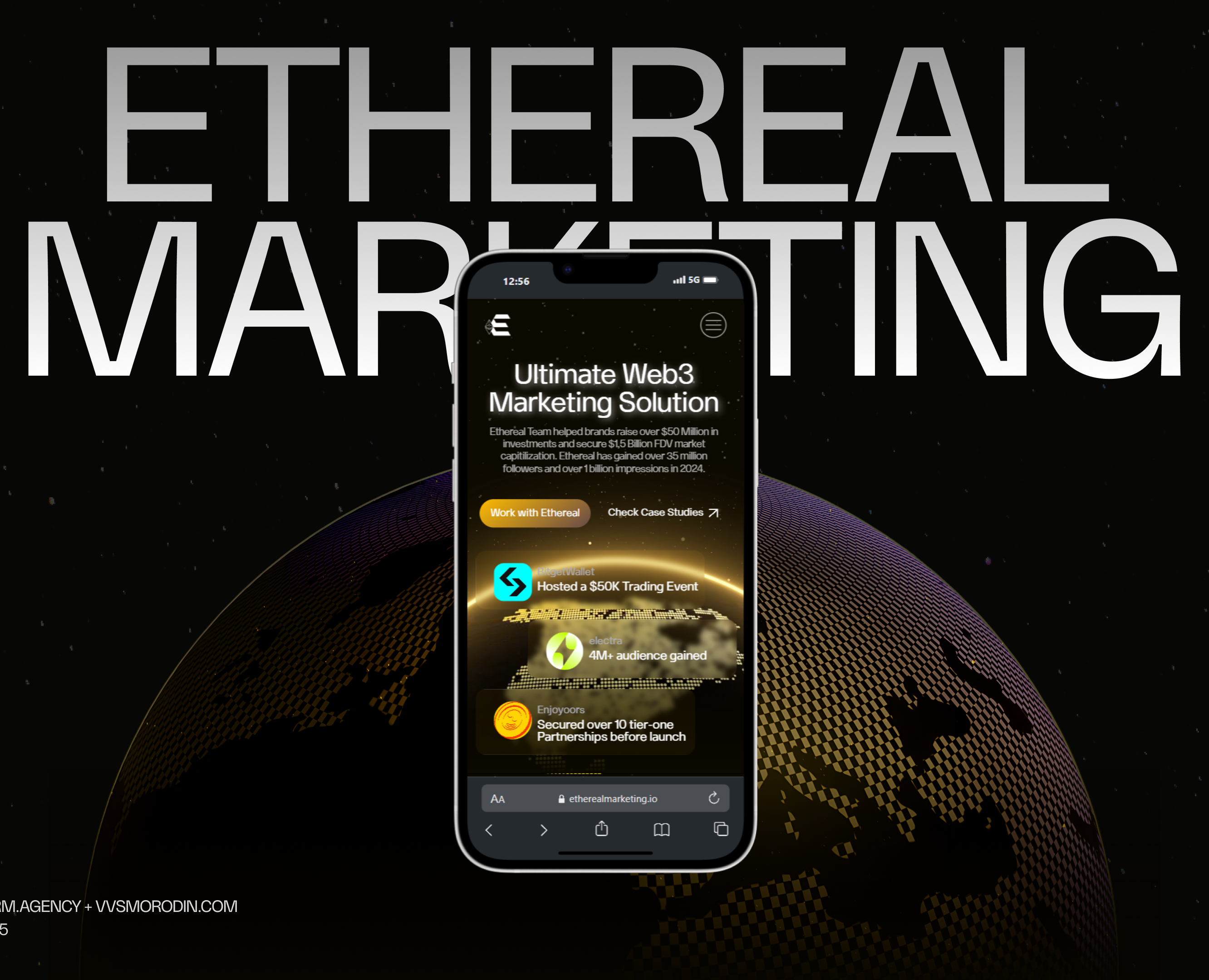 Ethereal - Web3 Marketing agency site — Интерфейсы, Иллюстрация на Dprofile