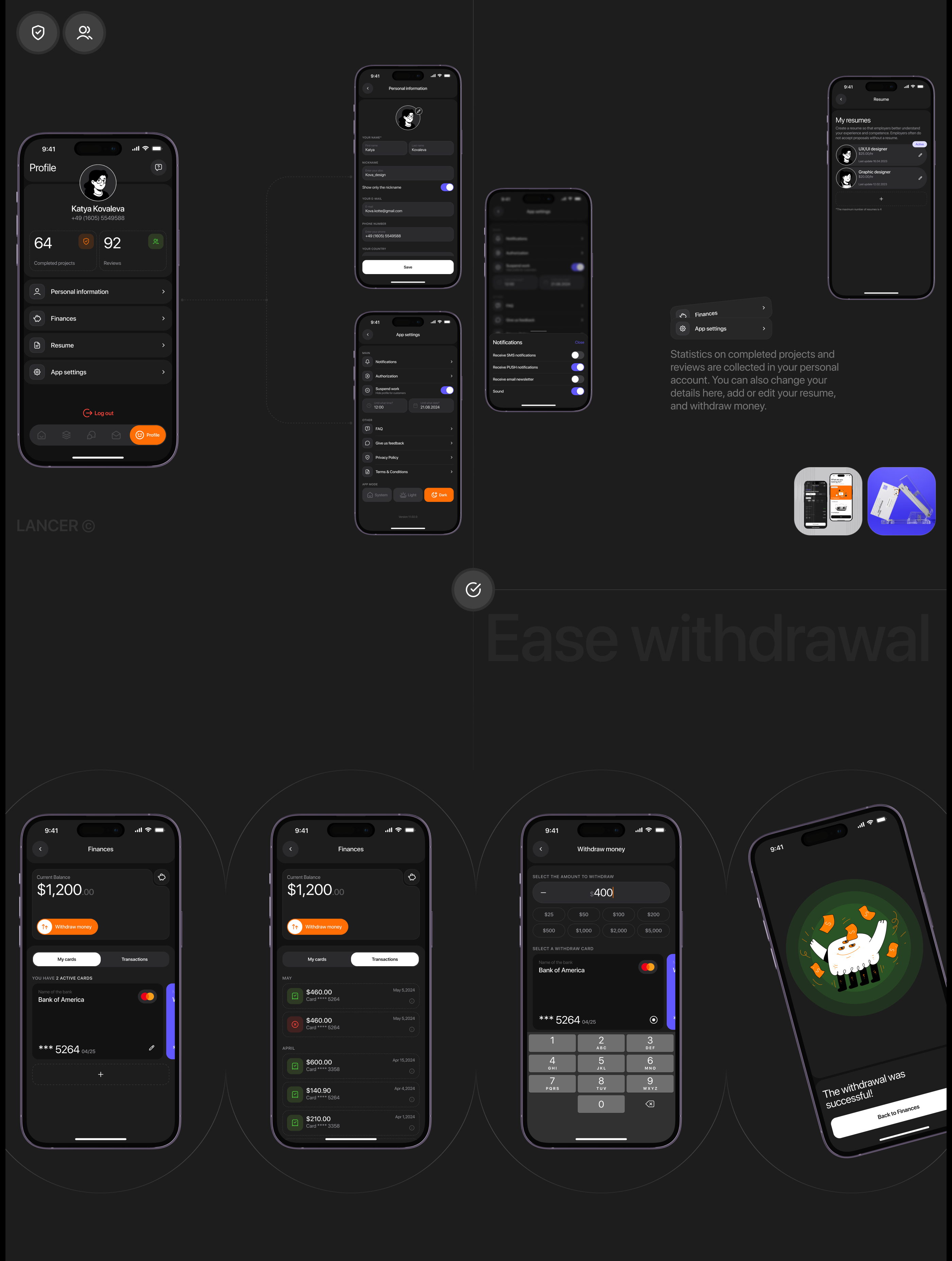 LANCER | Mobile App — Изображение №19 — Интерфейсы на Dprofile