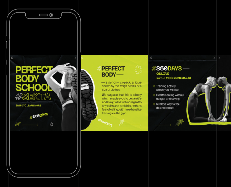 Instagram post concept for #Sekta school — Брендинг, Графика на Dprofile