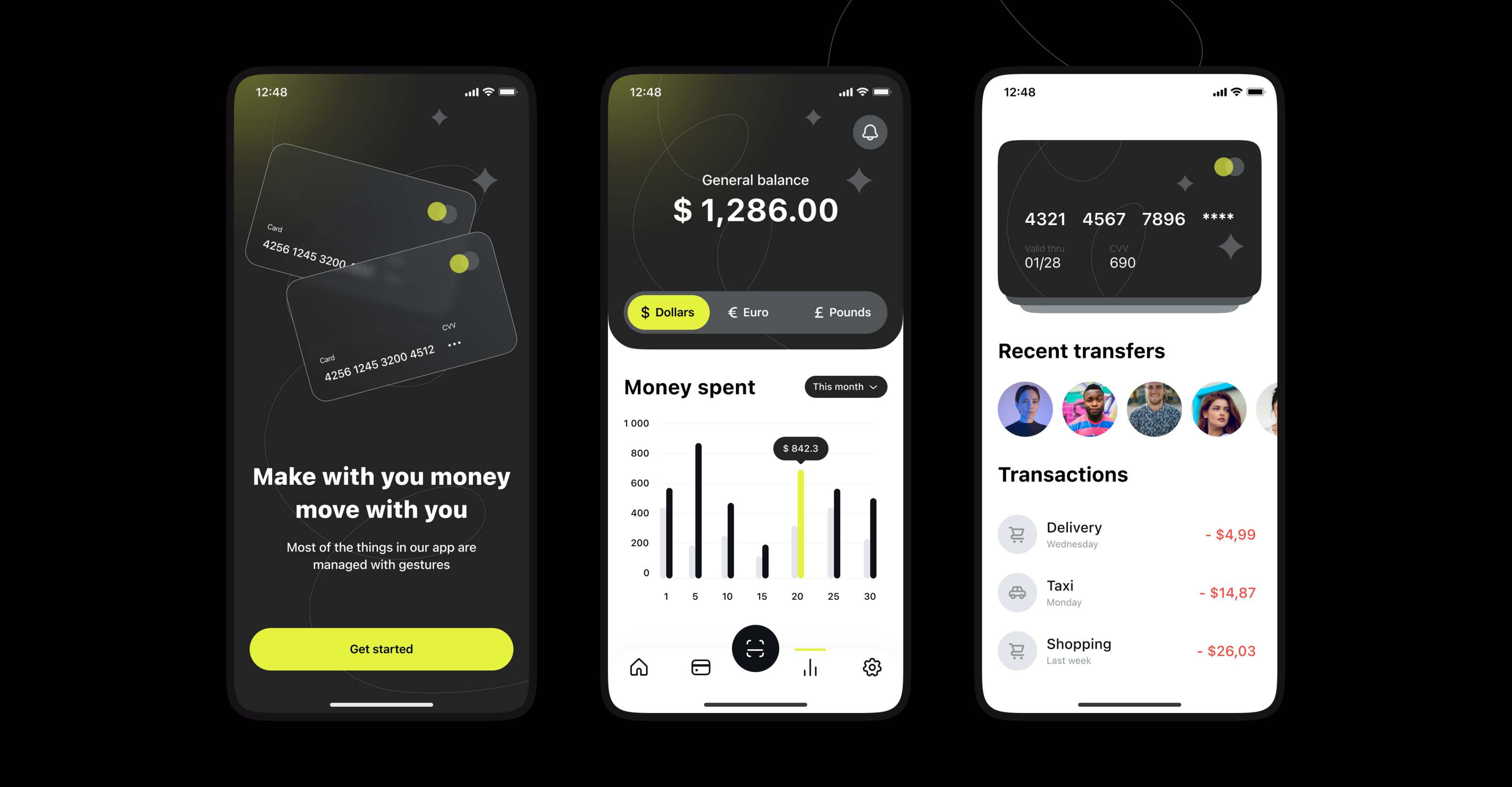 UI Mobile Banking App (Free) — Изображение №3 — Интерфейсы, Графика на Dprofile