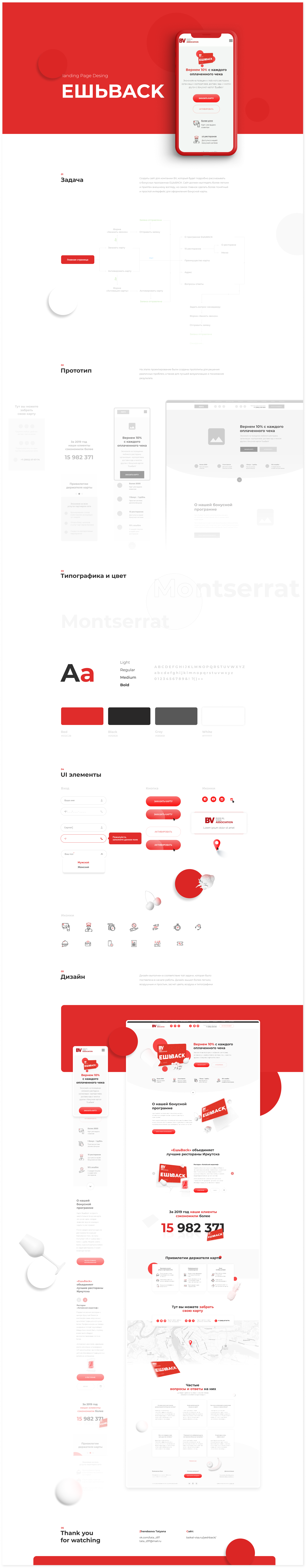 Landing page Desing ЕШЬBACK — Изображение №1 — Интерфейсы, Иллюстрация на Dprofile