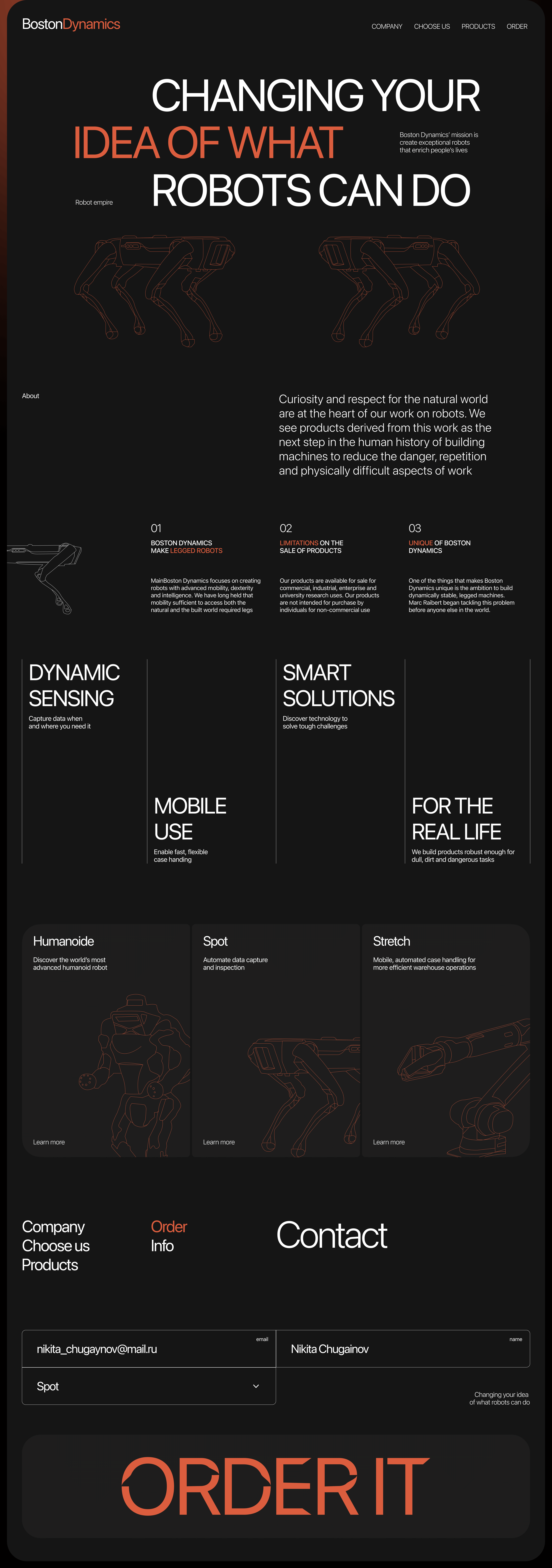 Redesign concept - Boston Dynamics — Изображение №3 — Интерфейсы, Иллюстрация на Dprofile