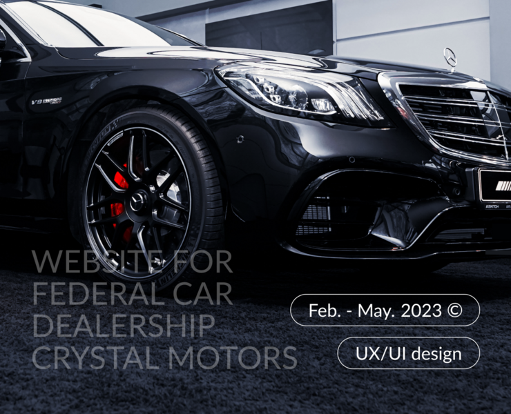 CRYSTAL MOTORS. Websitie for premium car dealerships на Dprofile