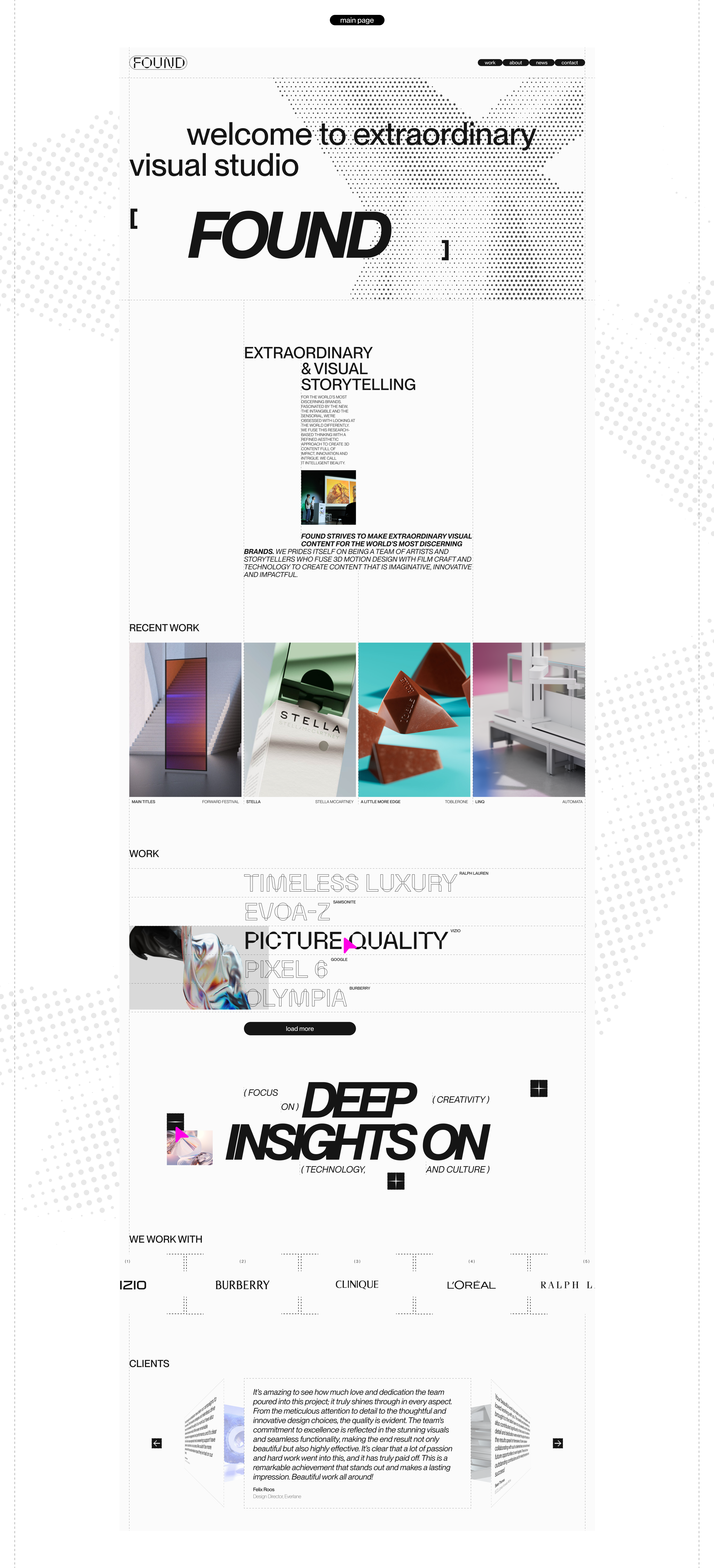 FOUND | Agency Website UX/UI — Изображение №3 — Интерфейсы, Брендинг на Dprofile