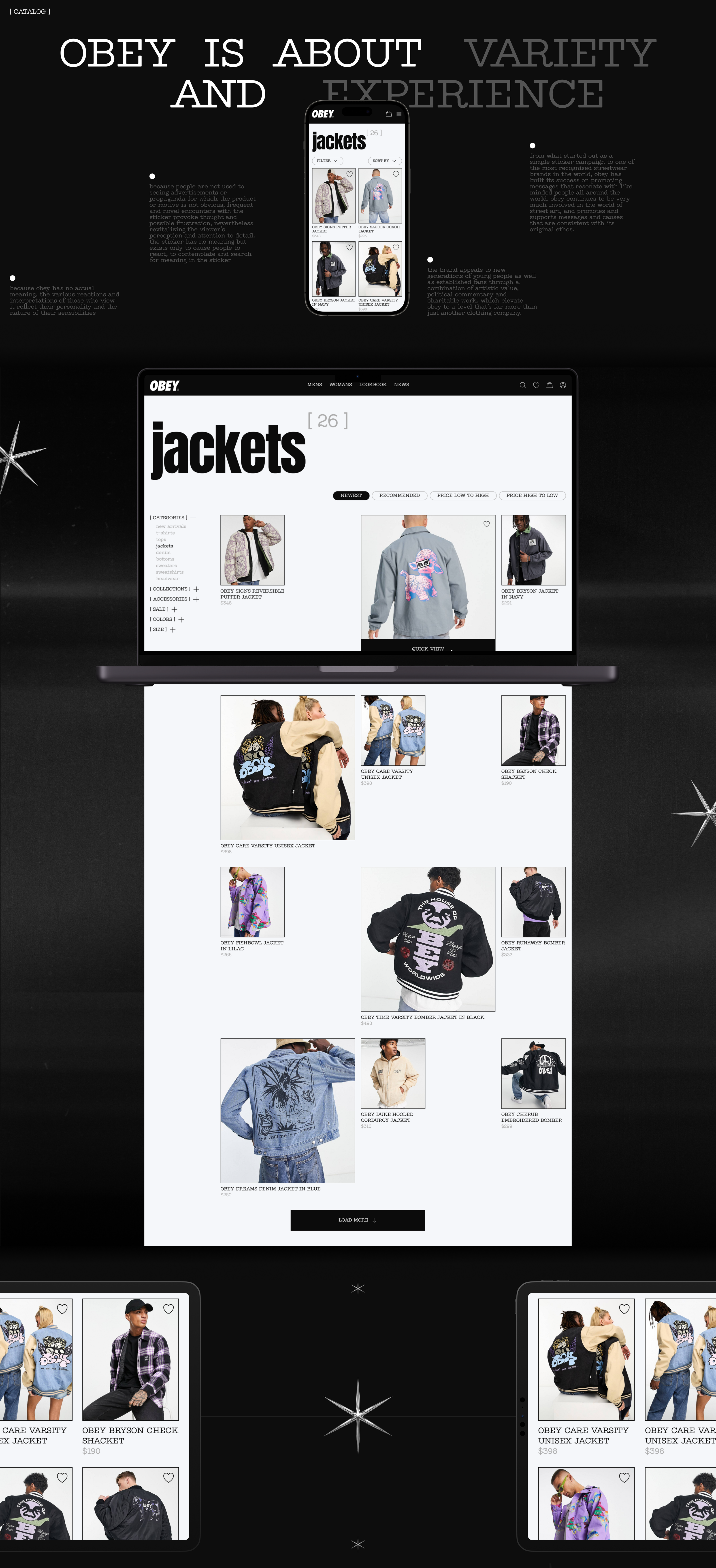 OBEY | E-commerce website redesign — Изображение №4 — Интерфейсы, Брендинг на Dprofile