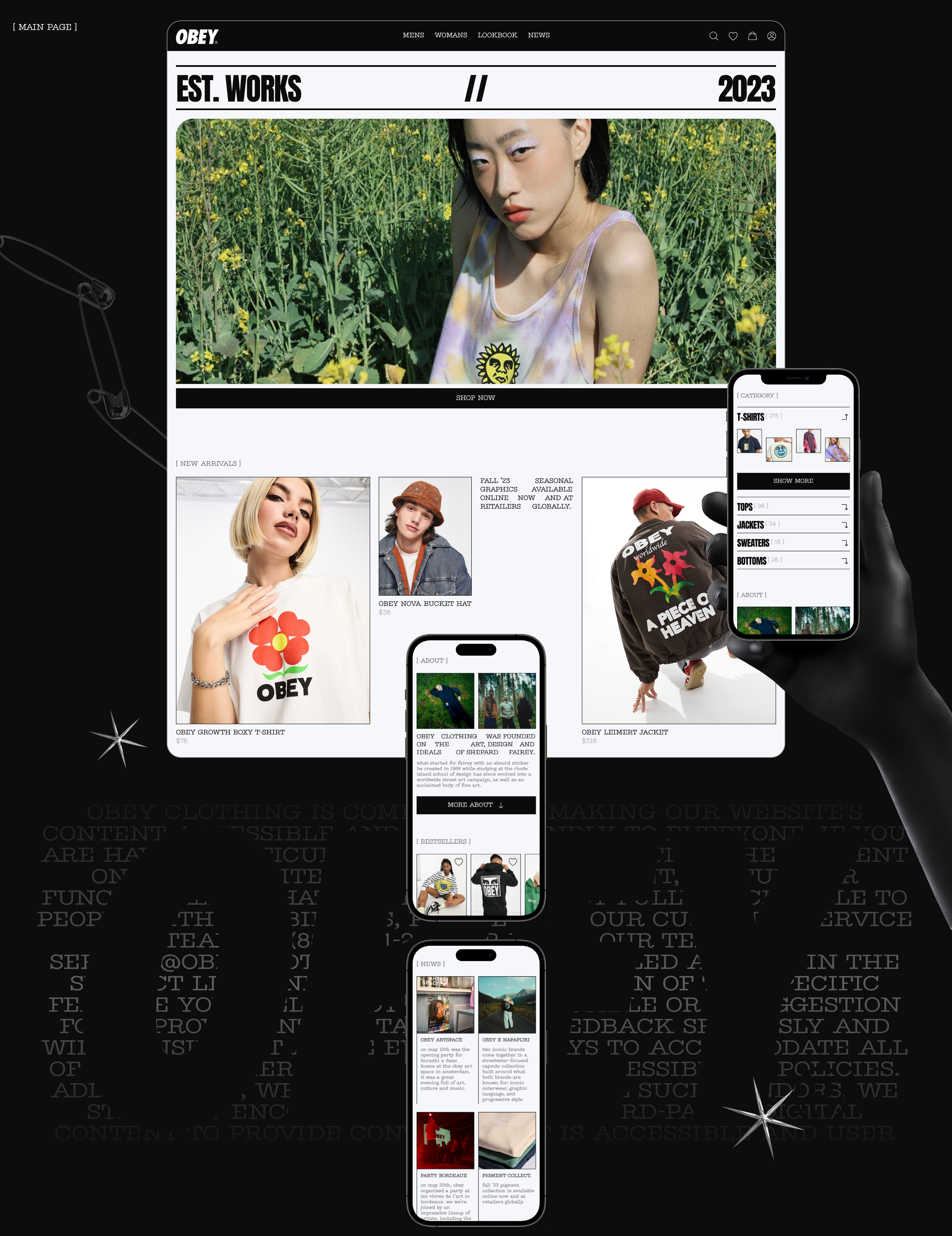 OBEY | E-commerce website redesign — Изображение №3 — Интерфейсы, Брендинг на Dprofile