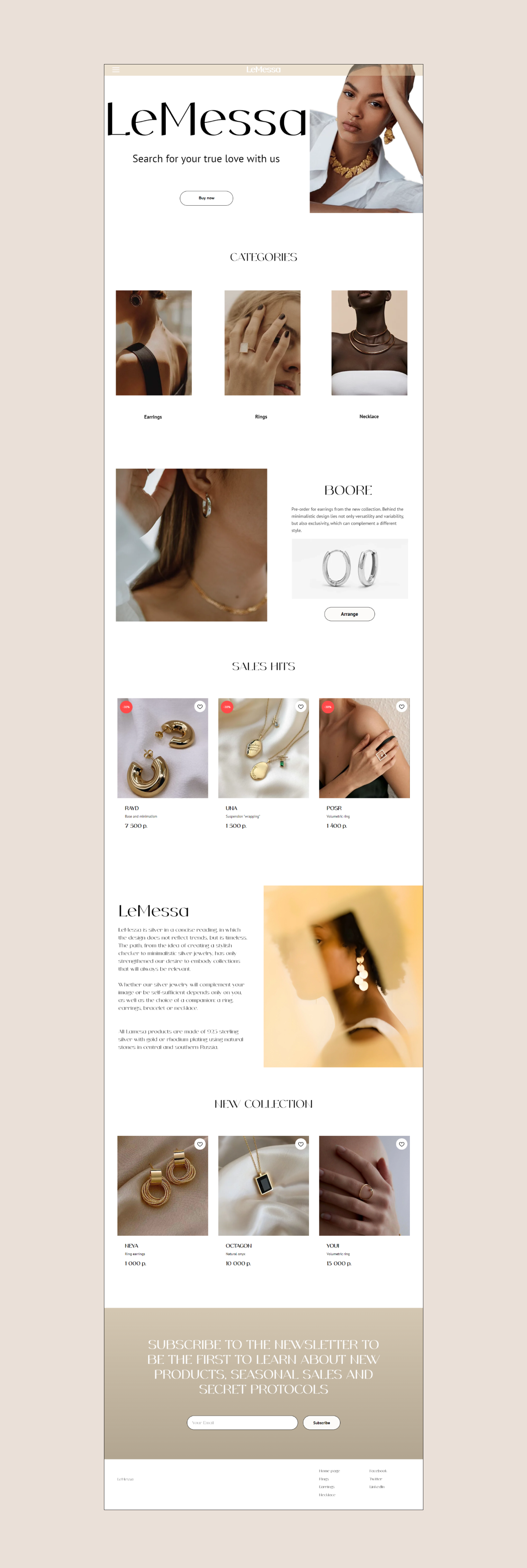 JEWELRY STORE "LeMessa" — Изображение №2 — Интерфейсы, Брендинг на Dprofile