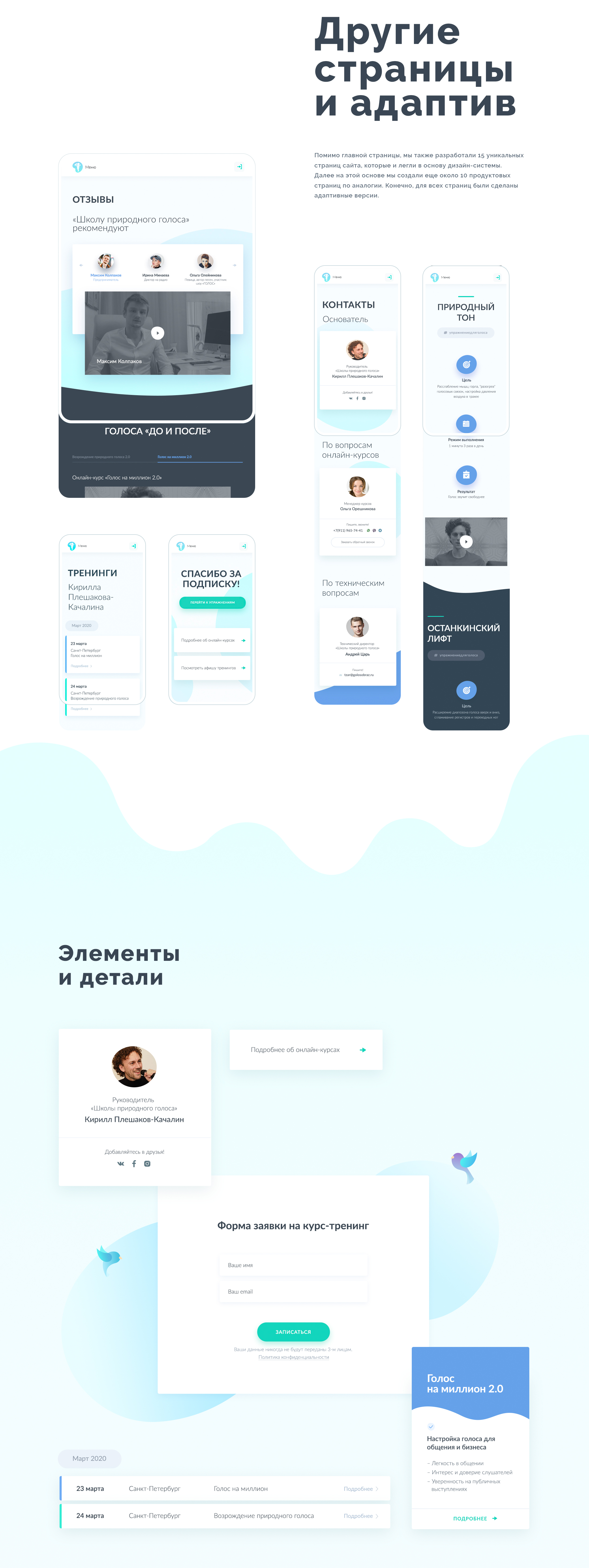 Школа Природного Голоса. 4 года работы в 1 кейсе. — Изображение №5 — Интерфейсы, Иллюстрация на Dprofile