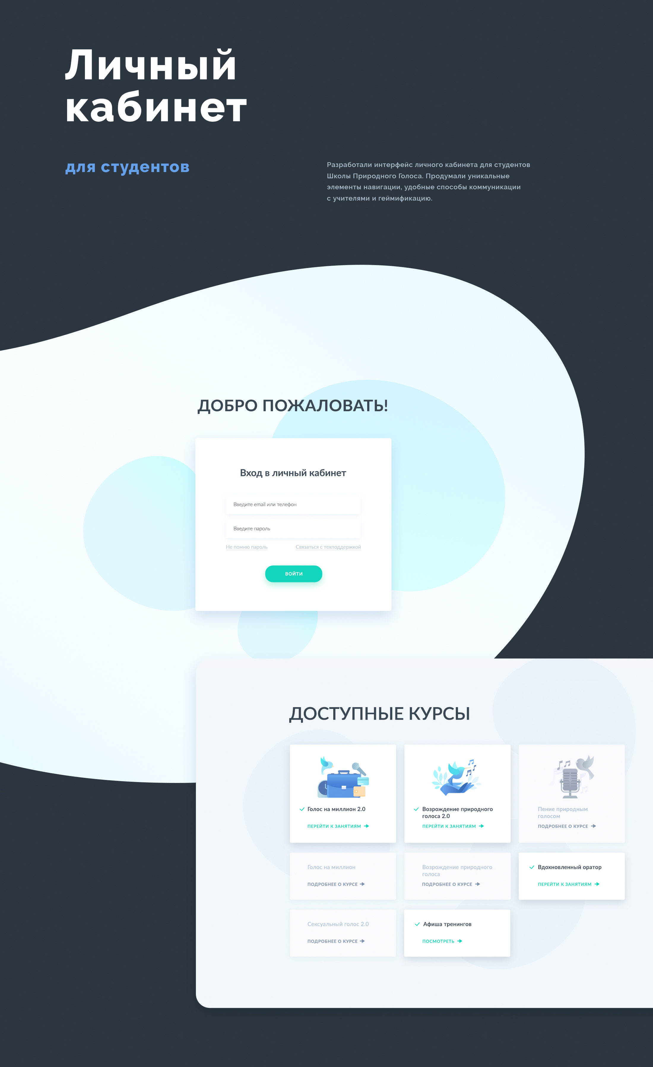 Школа Природного Голоса. 4 года работы в 1 кейсе. — Изображение №10 — Интерфейсы, Иллюстрация на Dprofile