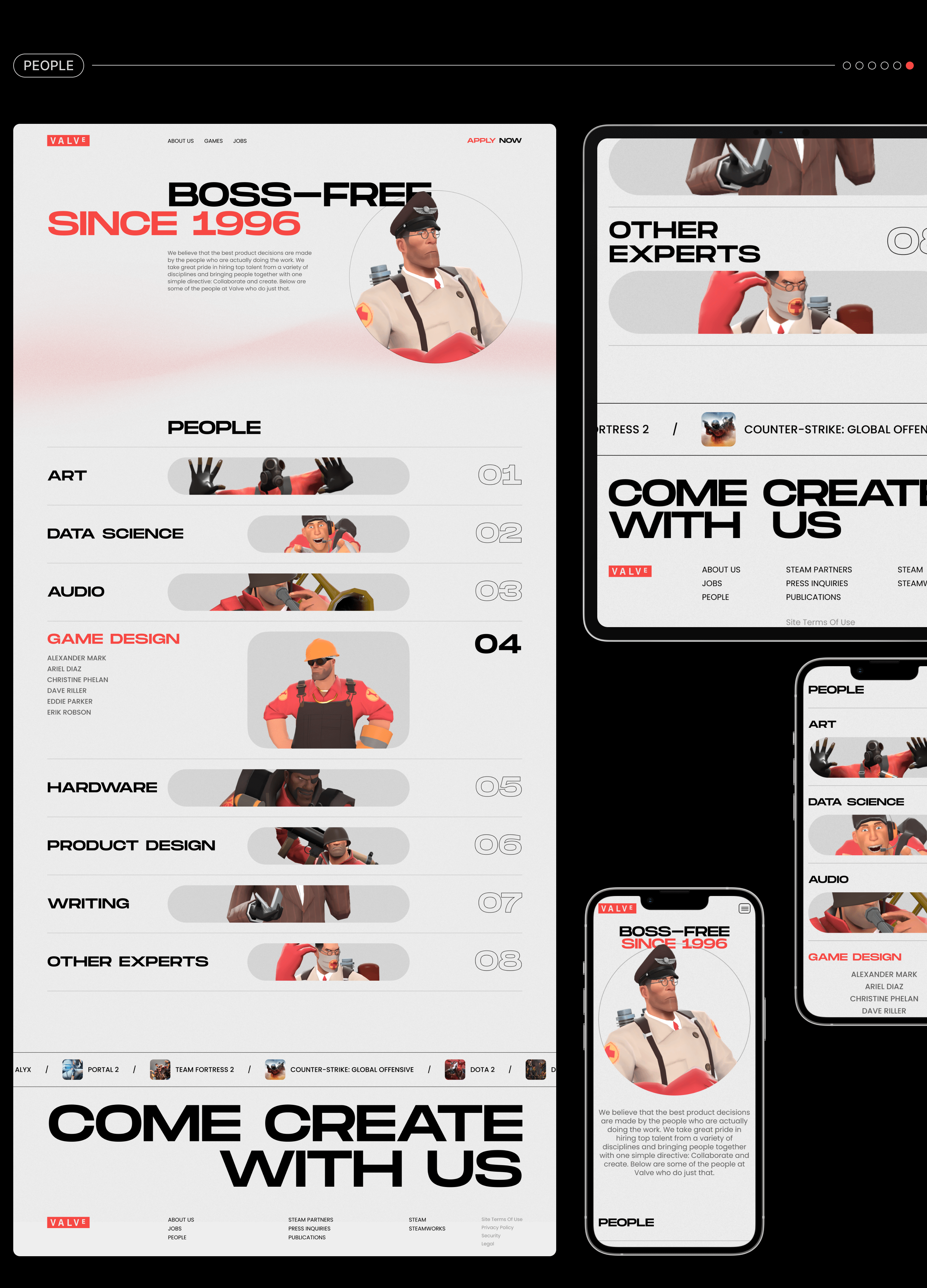 VALVE CORPORATION | corporate website redesign — Изображение №12 — Интерфейсы на Dprofile