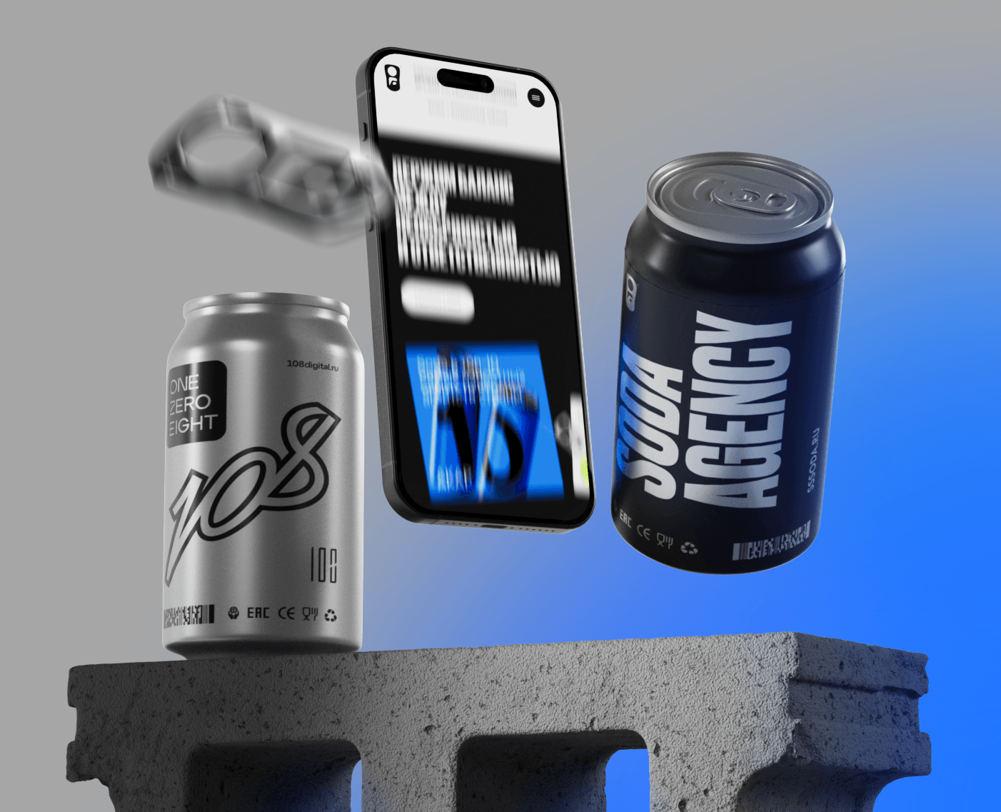 Soda Agency — Интерфейсы, 3D на Dprofile