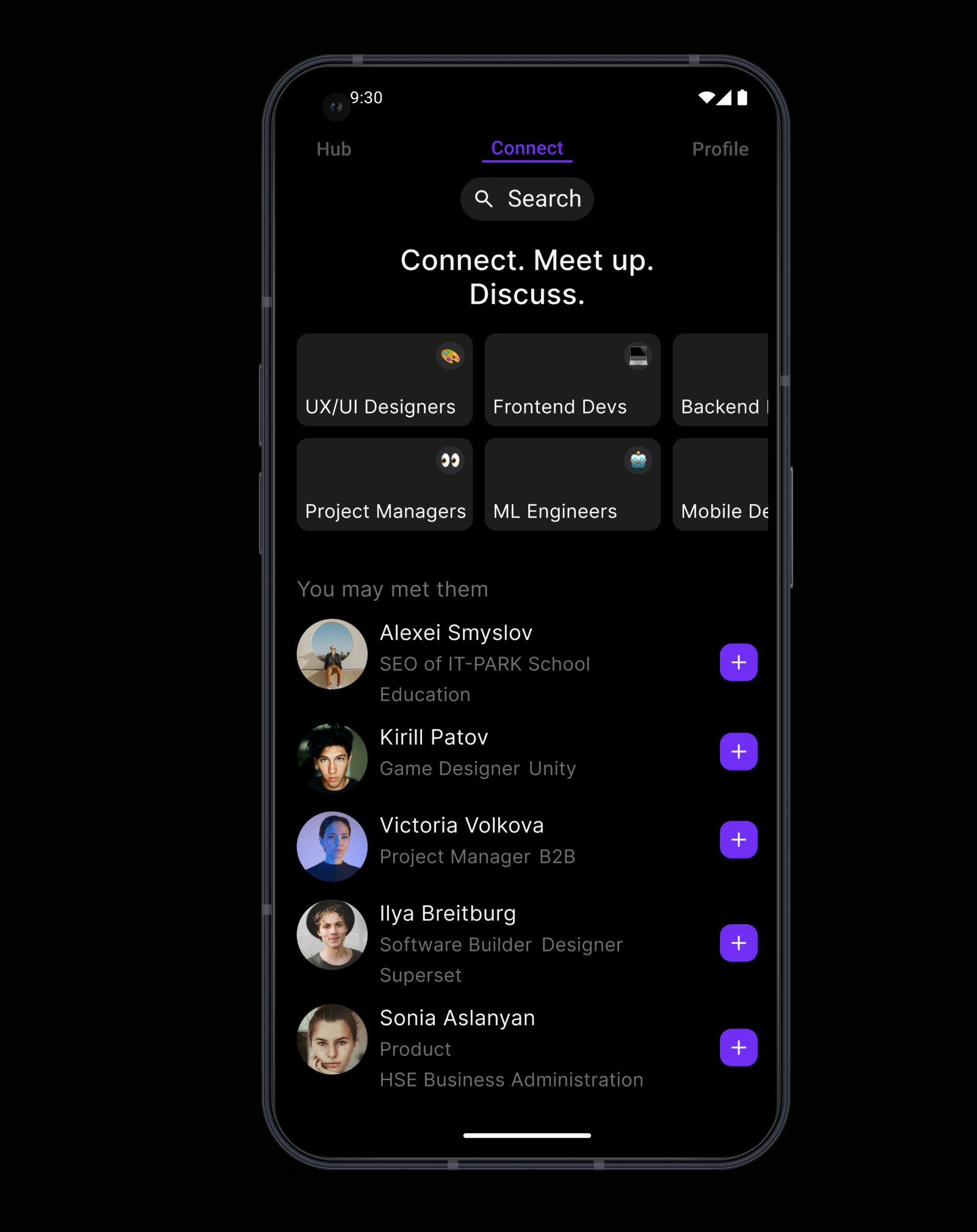netwrk - connect. meetup. discuss. — Изображение №6 — Интерфейсы на Dprofile