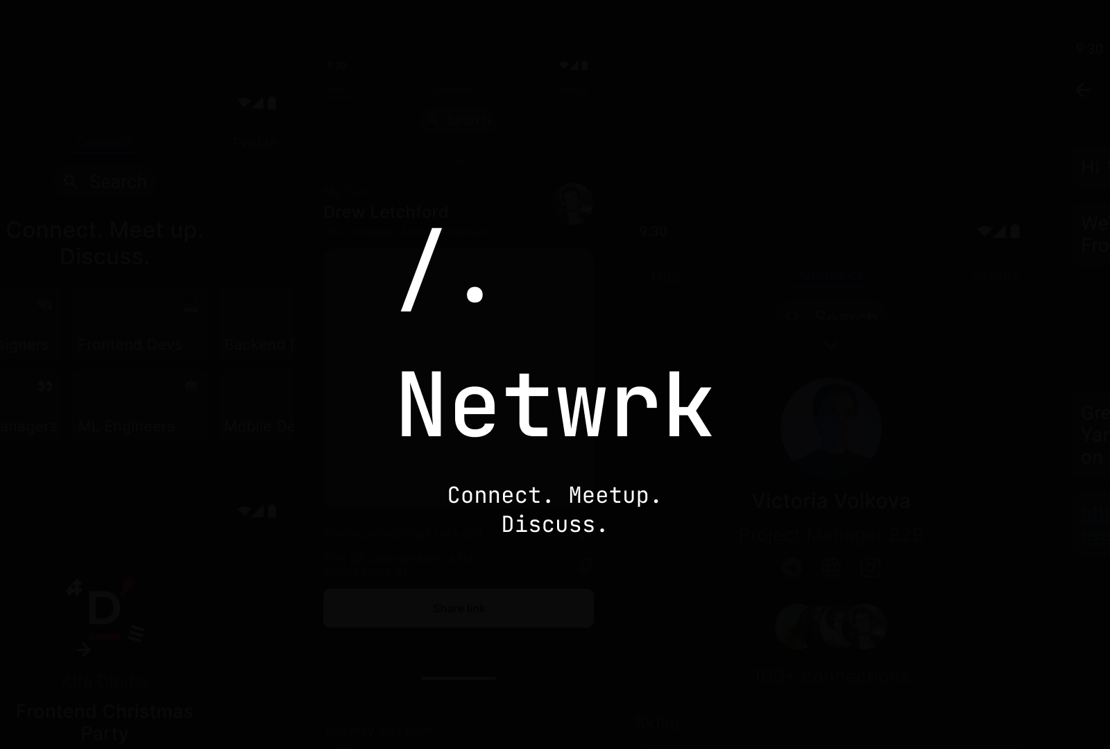 netwrk - connect. meetup. discuss. — Изображение №1 — Интерфейсы на Dprofile