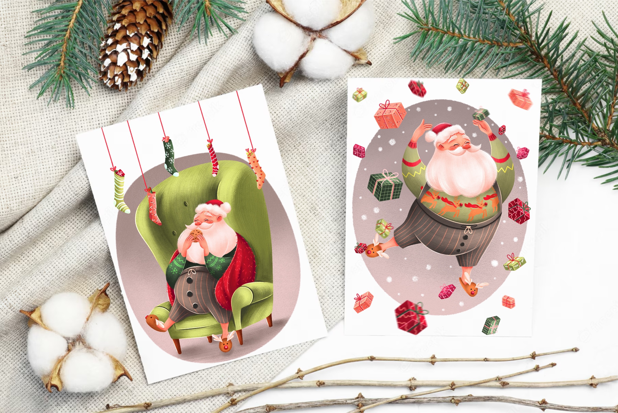 Christmas Cards. Illustrations — Изображение №1 — Иллюстрация на Dprofile