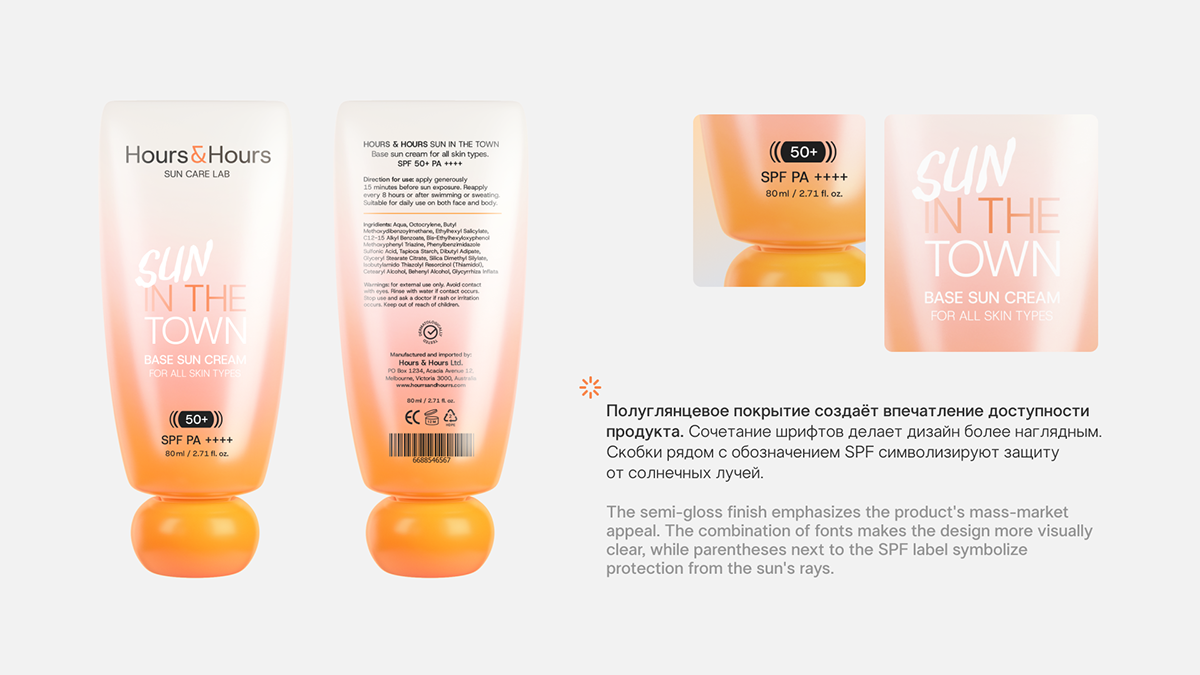 Hours&Hours / Sun Cream Packaging — Изображение №6 — Брендинг, 3D на Dprofile