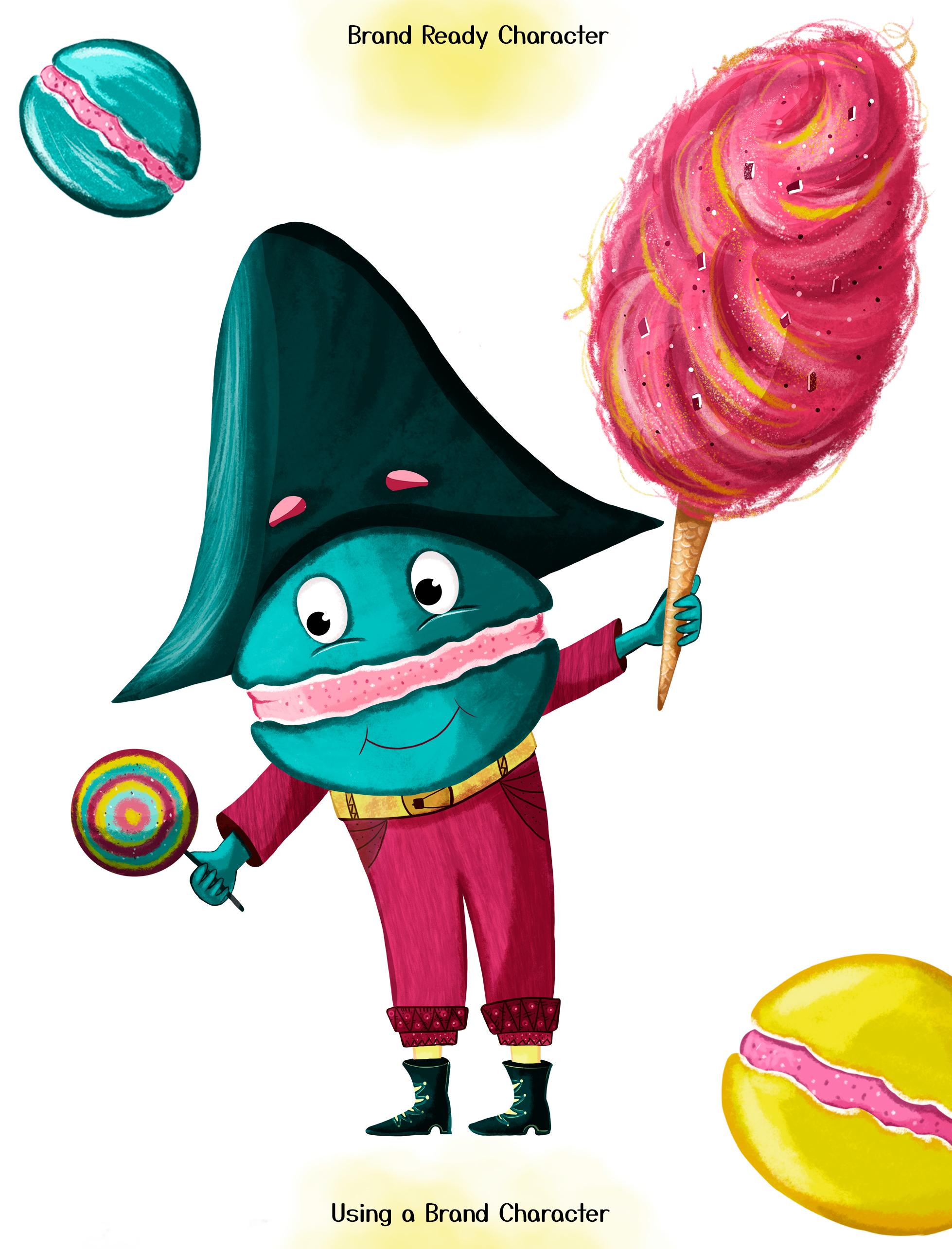 Brand character for cafe Jon Macaron — Изображение №8 — Брендинг, Иллюстрация на Dprofile