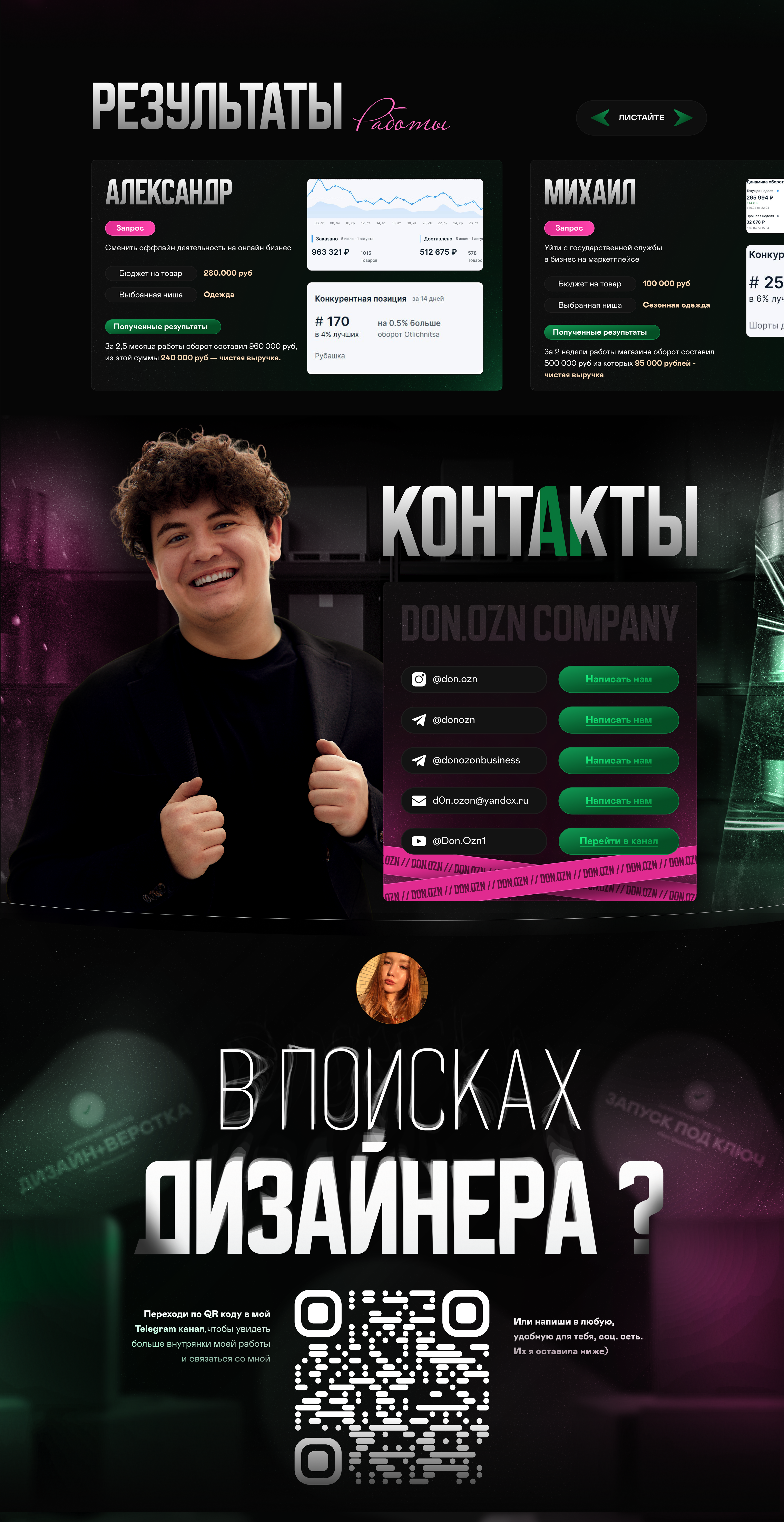 Лендинг для компании по запуску на OZON — Изображение №4 — Интерфейсы на Dprofile