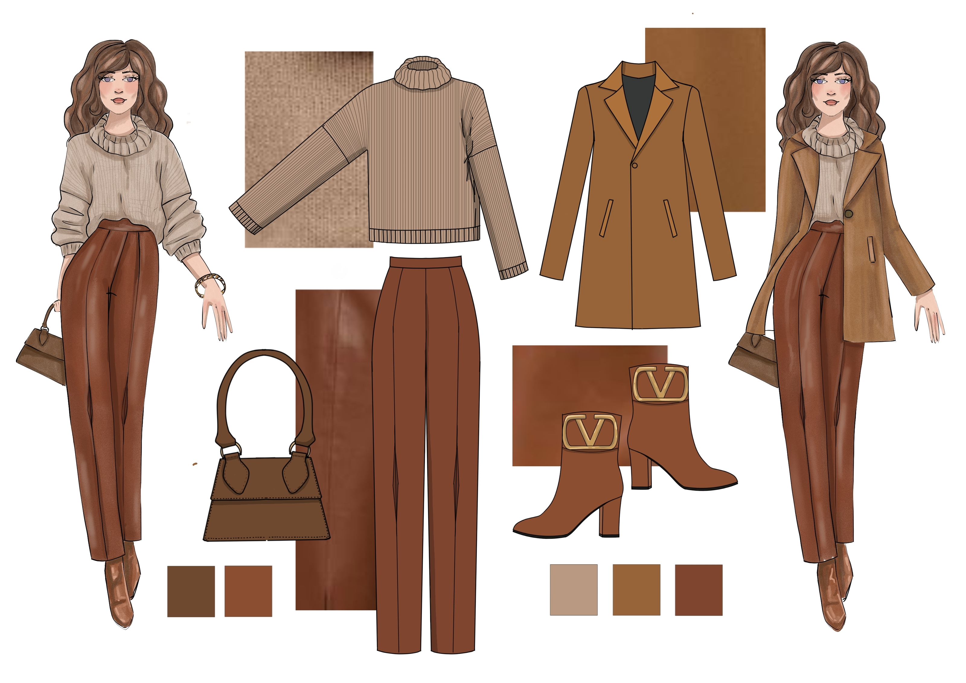 Fashion иллюстрация ( технический рисунок + скетч образа ) — Изображение №1 — Брендинг, Иллюстрация на Dprofile