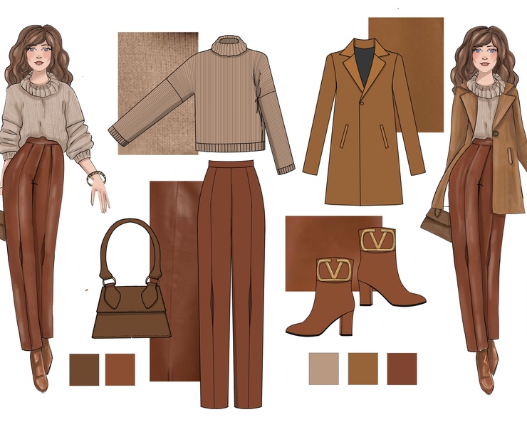 Fashion иллюстрация ( технический рисунок + скетч образа ) — Брендинг, Иллюстрация на Dprofile