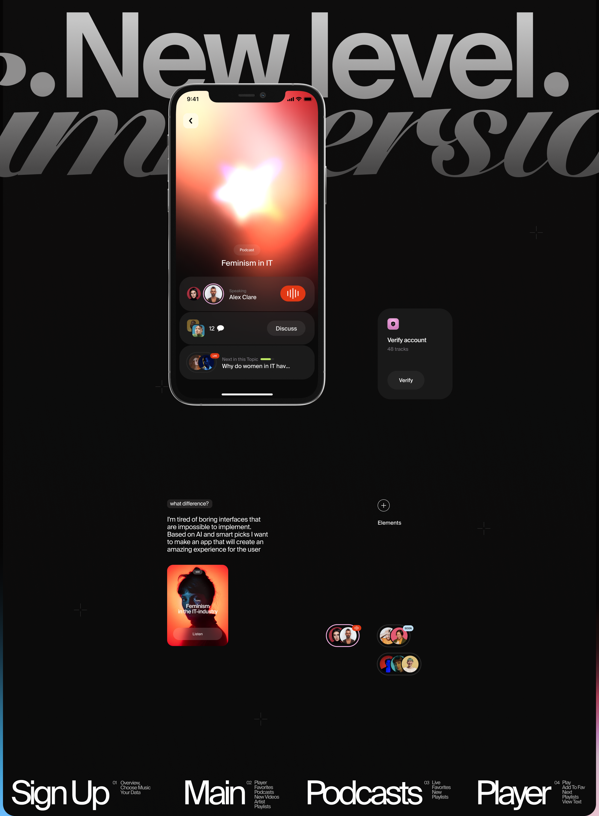 MOOUN | music app | UX/UI — Изображение №3 — Интерфейсы на Dprofile