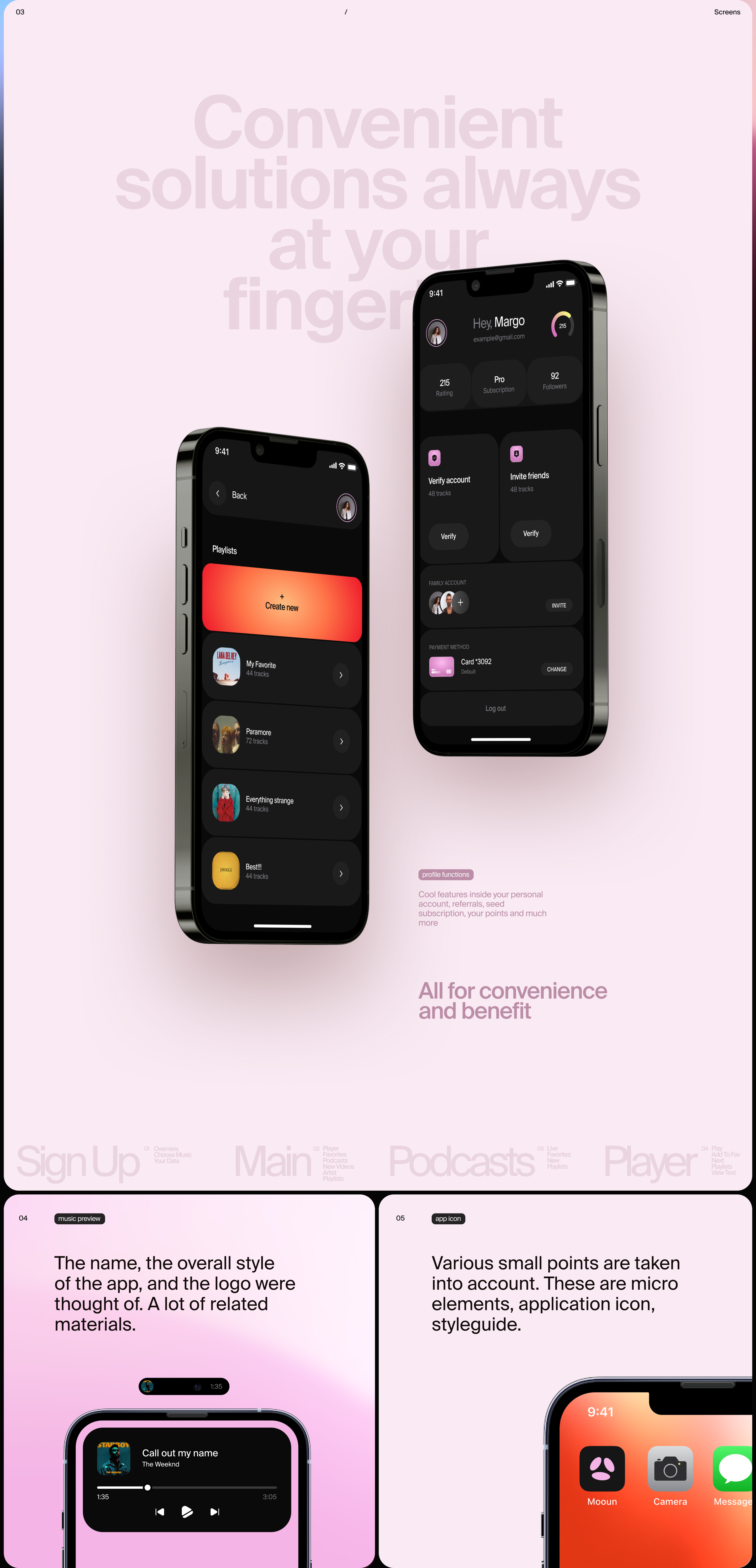 MOOUN | music app | UX/UI — Изображение №5 — Интерфейсы на Dprofile