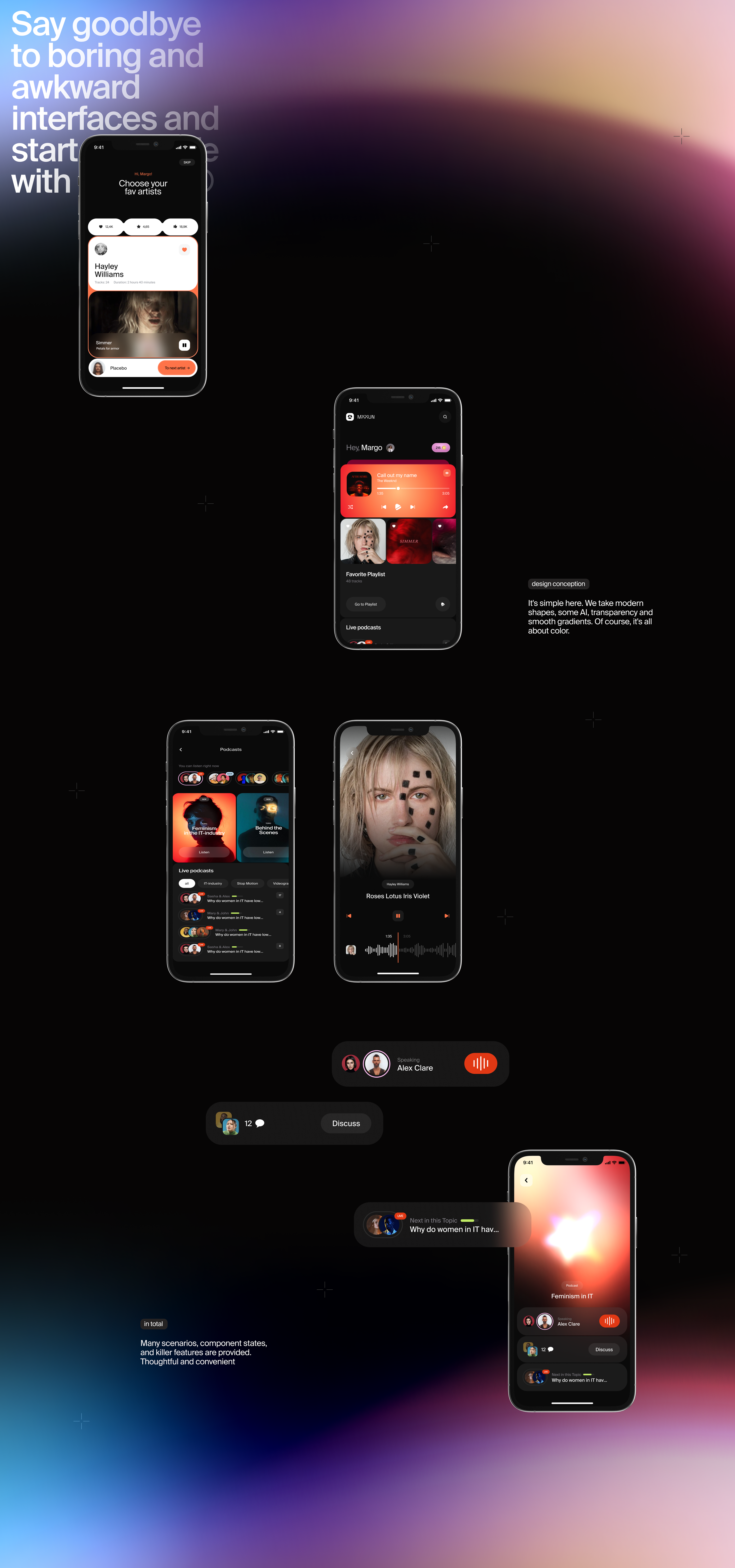 MOOUN | music app | UX/UI — Изображение №4 — Интерфейсы на Dprofile
