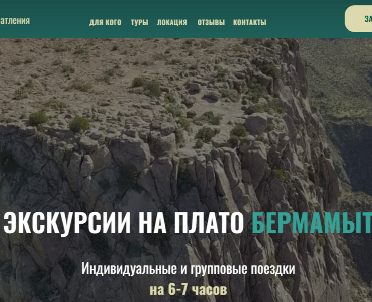 Одностраничный лендинг для туристической компании на Dprofile