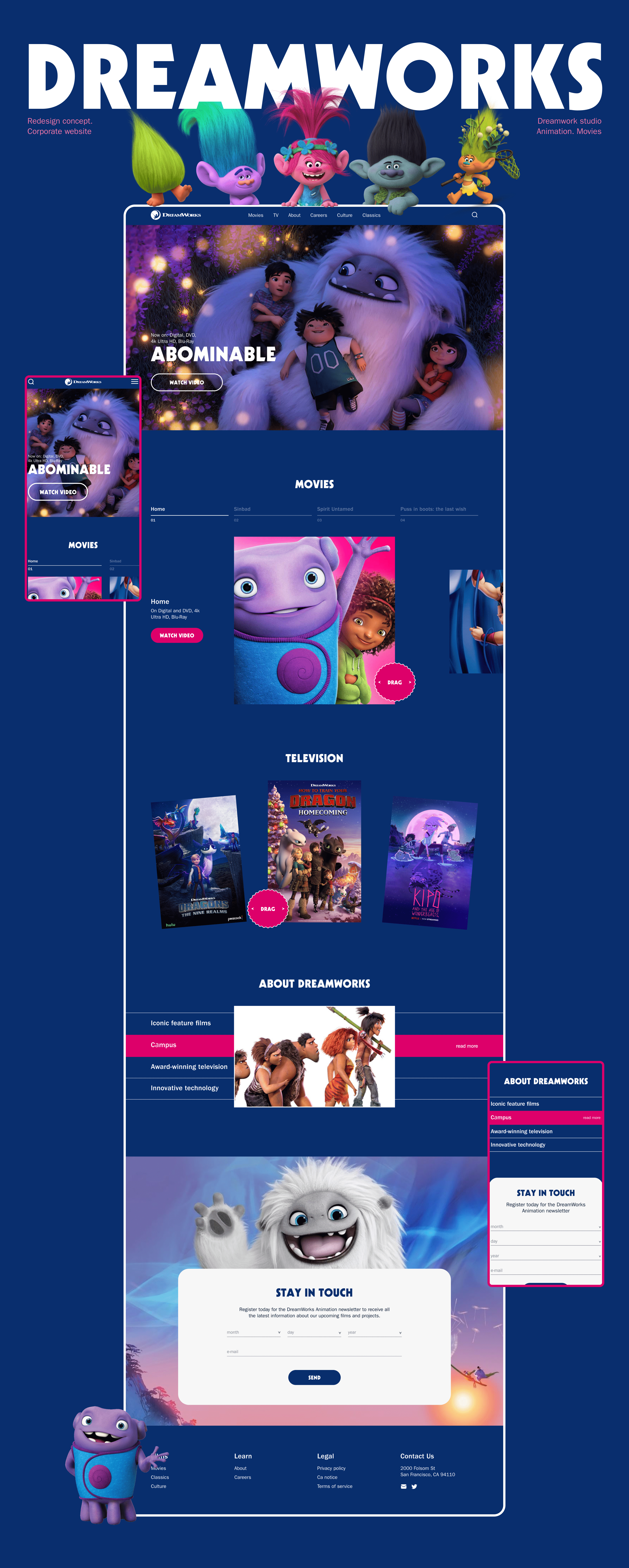 Dreamworks - corporate website — Изображение №1 — Интерфейсы на Dprofile