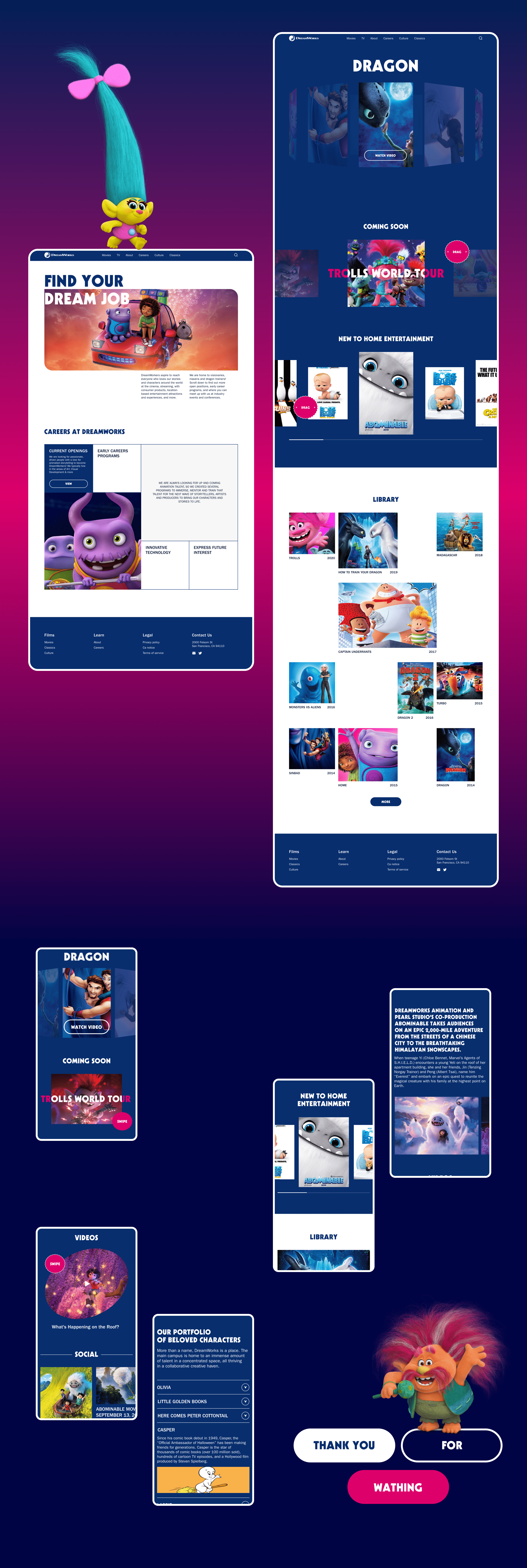 Dreamworks - corporate website — Изображение №4 — Интерфейсы на Dprofile