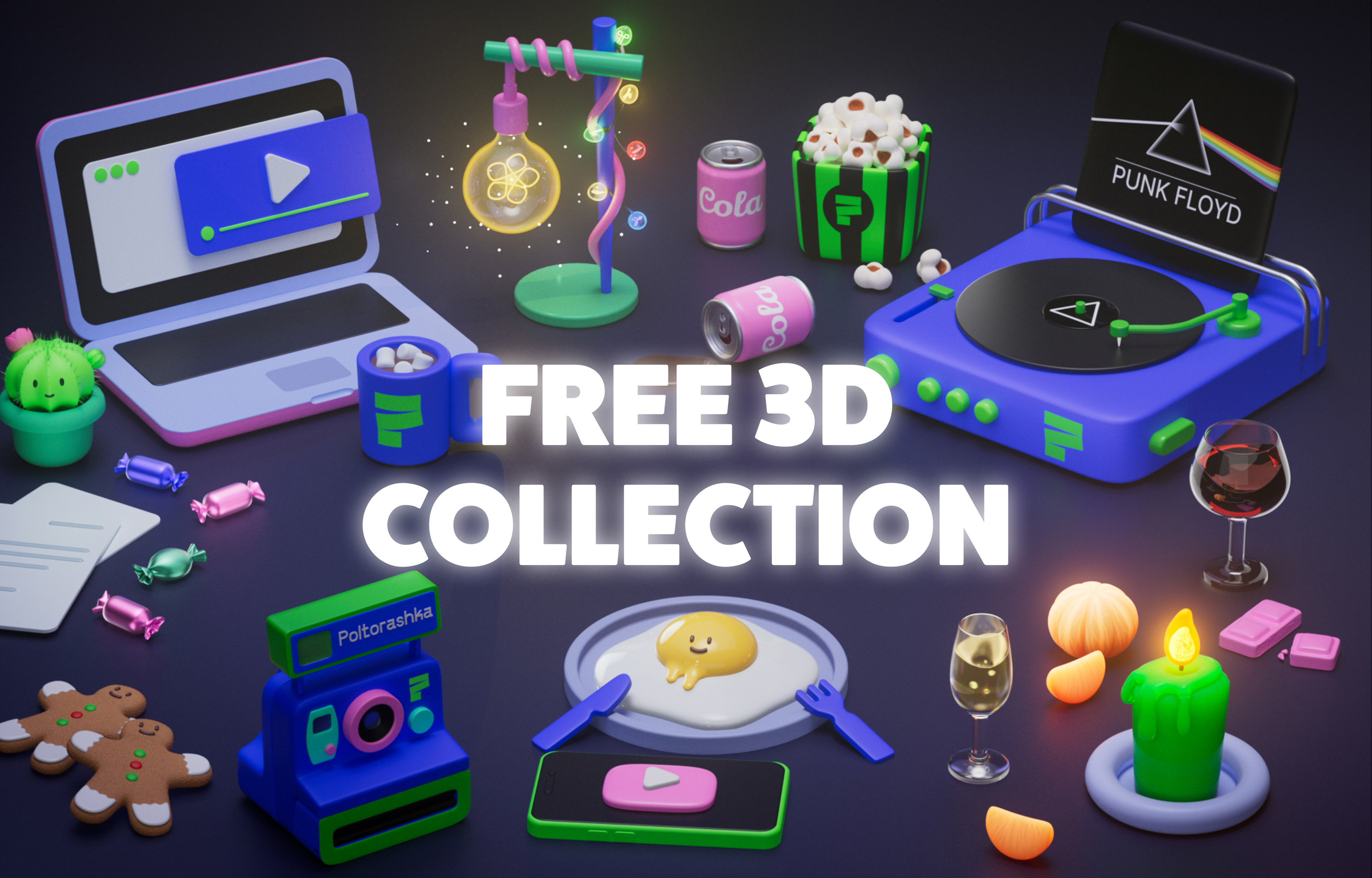 FREE 3D New Year Collection — Изображение №1 — Иллюстрация, Анимация на Dprofile