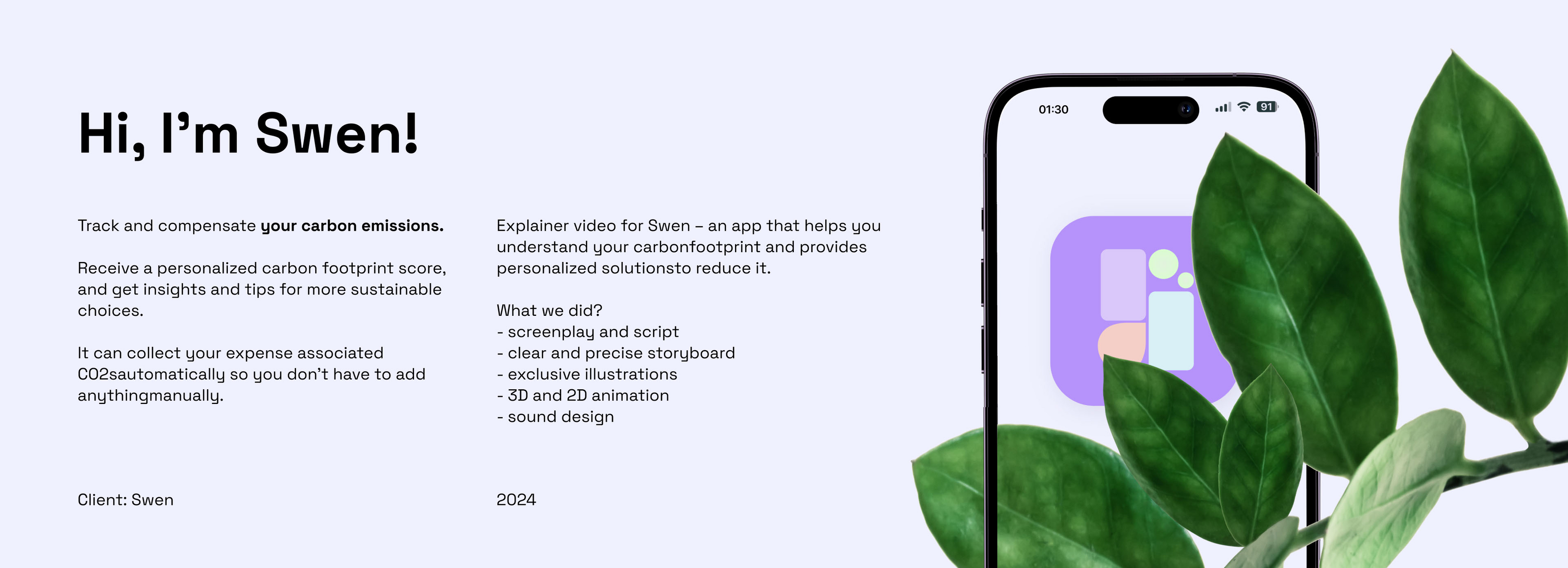 App Promo Video | Swen – Carbon tracking app — Изображение №1 — Анимация на Dprofile
