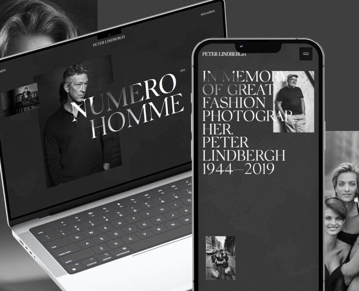 peterlindbergh леднингhistorical landing page — Интерфейсы, Брендинг на Dprofile