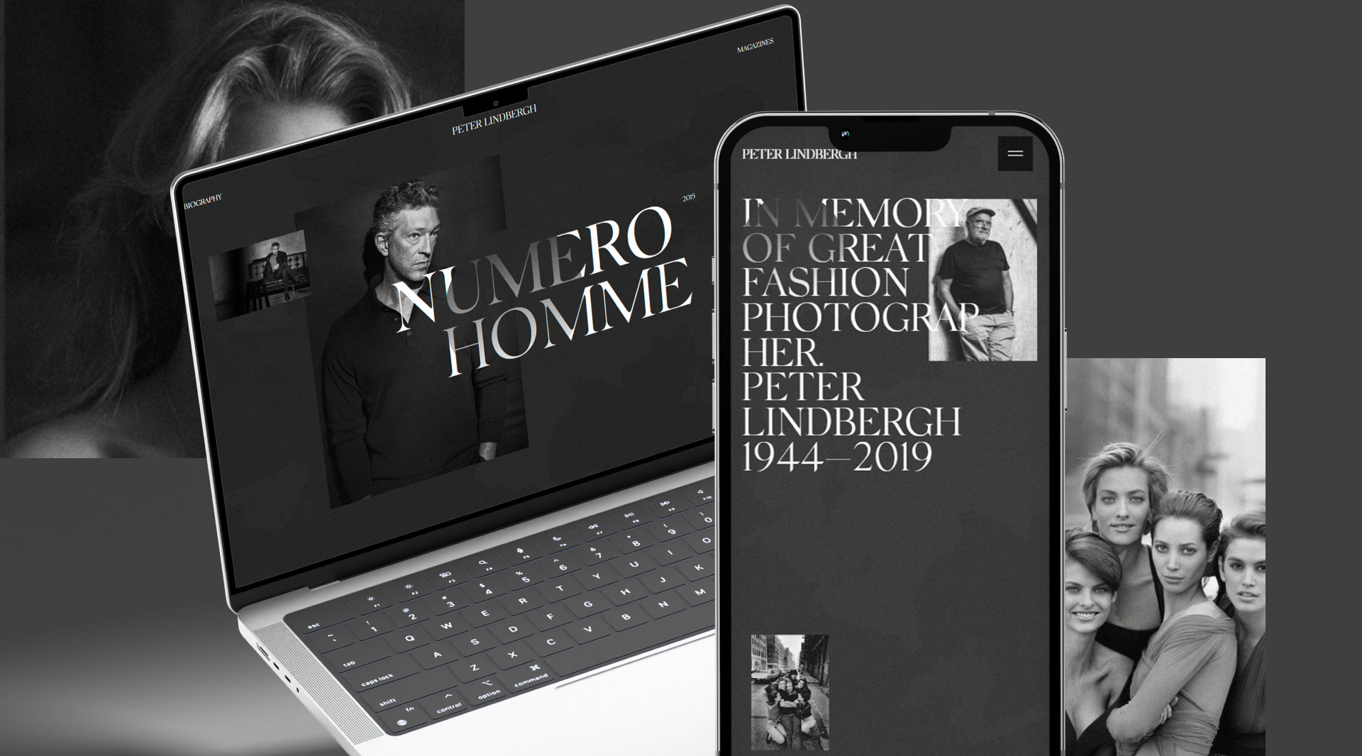 peterlindbergh леднингhistorical landing page — Изображение №1 — Интерфейсы, Брендинг на Dprofile