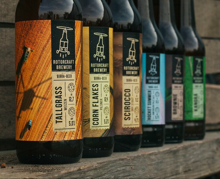 Серия этикеток для пивоварни Rotorcraft Brewery, Италия — Брендинг на Dprofile